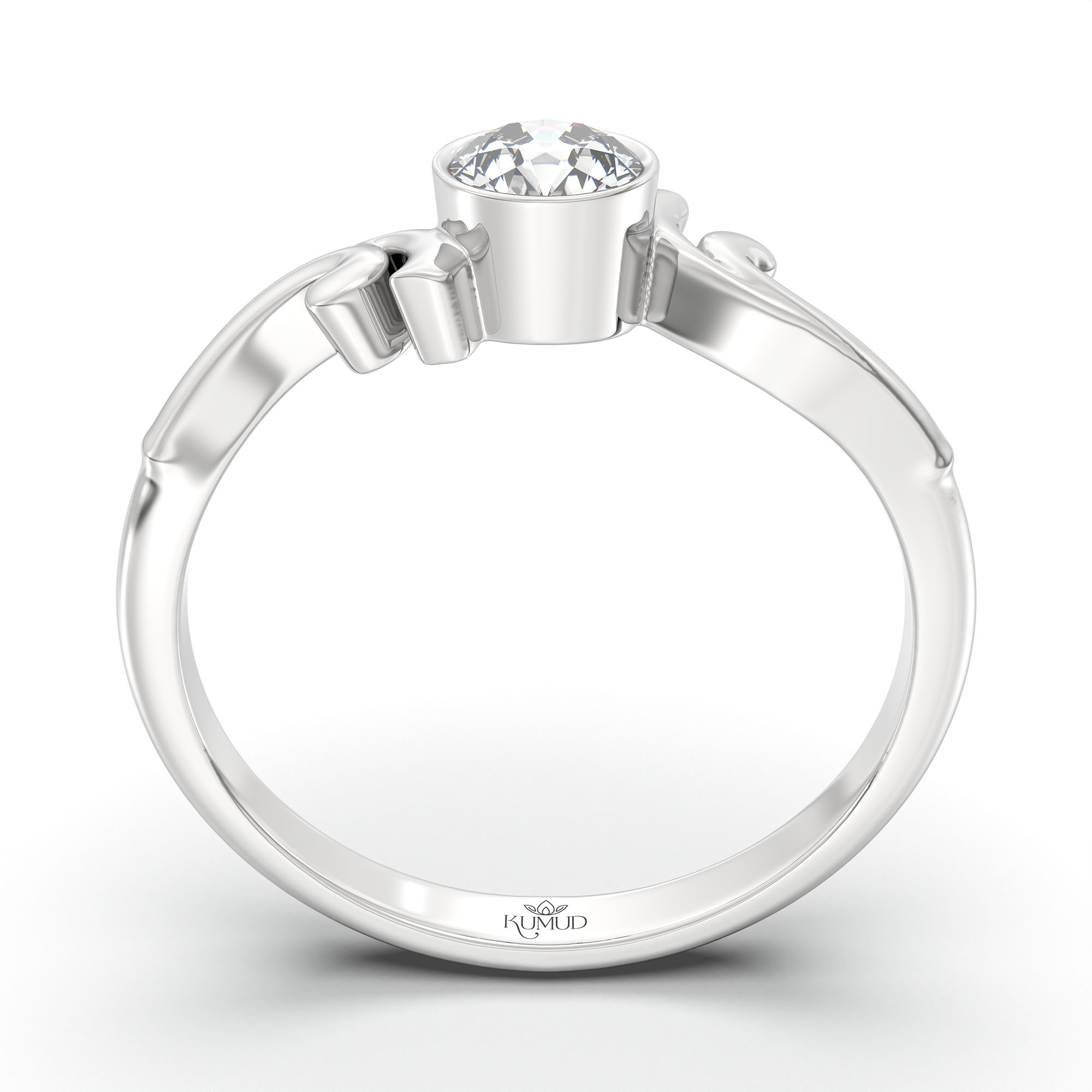 Lab-Grown Diamond Solitaire Ring for Women in 18K White Gold – 0.25 Ct Round, 3 g (Design K10-55-BBZAA) thumbnail