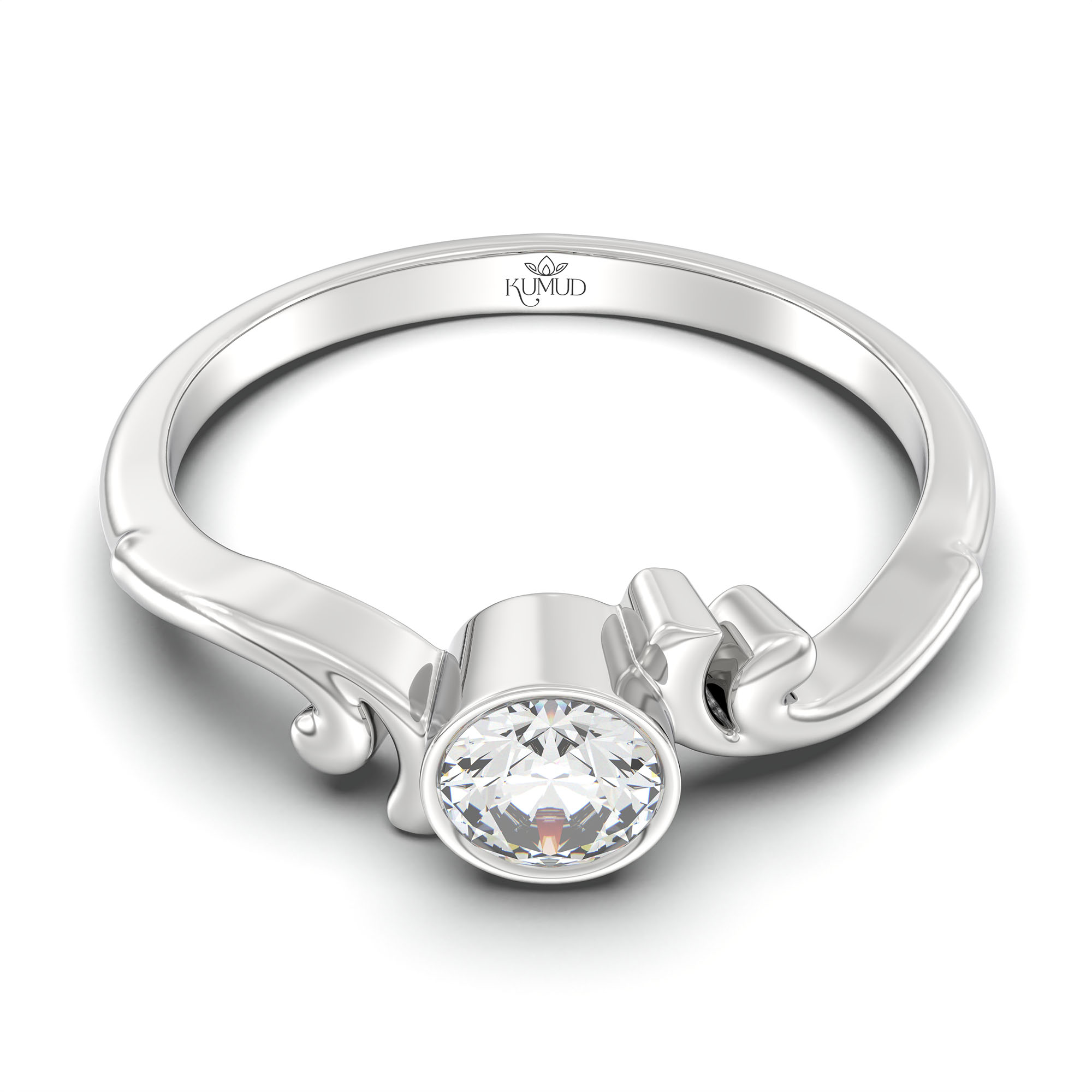 Lab-Grown Diamond Solitaire Ring for Women in 18K White Gold – 0.25 Ct Round, 3 g (Design K10-55-BBZAA) thumbnail