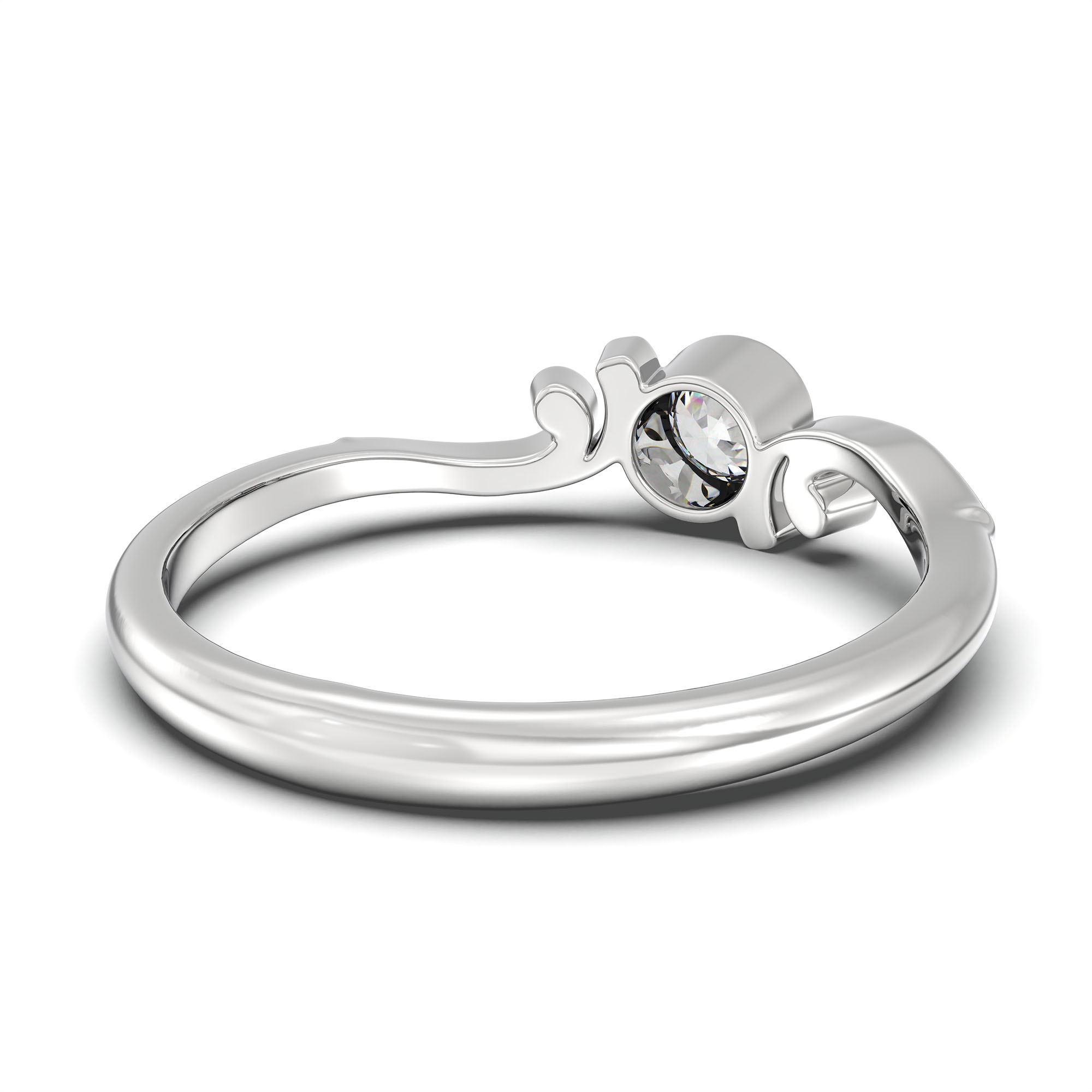 Lab-Grown Diamond Solitaire Ring for Women in 18K White Gold – 0.25 Ct Round, 3 g (Design K10-55-BBZAA) thumbnail