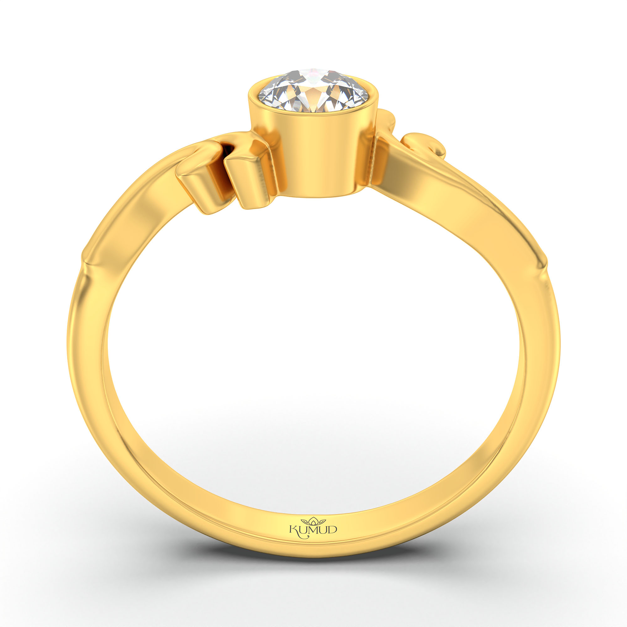 Lab-Grown Diamond Solitaire Ring for Women in 22K Yellow Gold – 0.25 Ct Round, 3 g (Design K10-55-BBZAA) thumbnail