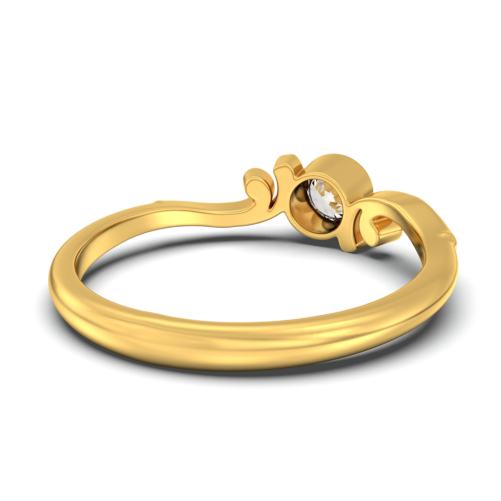 Lab-Grown Diamond Solitaire Ring for Women in 22K Yellow Gold – 0.25 Ct Round, 3 g (Design K10-55-BBZAA) thumbnail