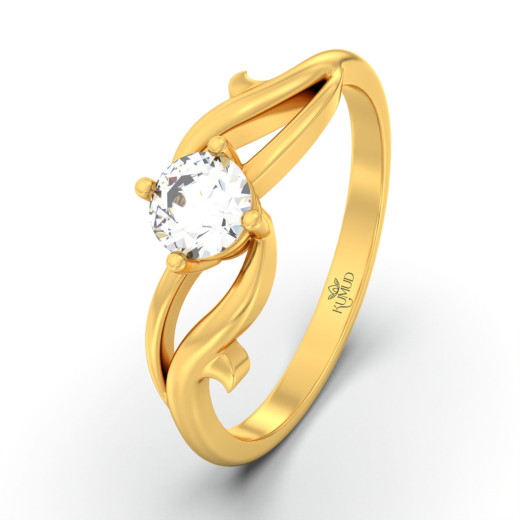 Lab-Grown Diamond Solitaire Ring for Women in 22K Yellow Gold – 0.25 Ct Round, 3 g (Design K10-57-APGAA) thumbnail