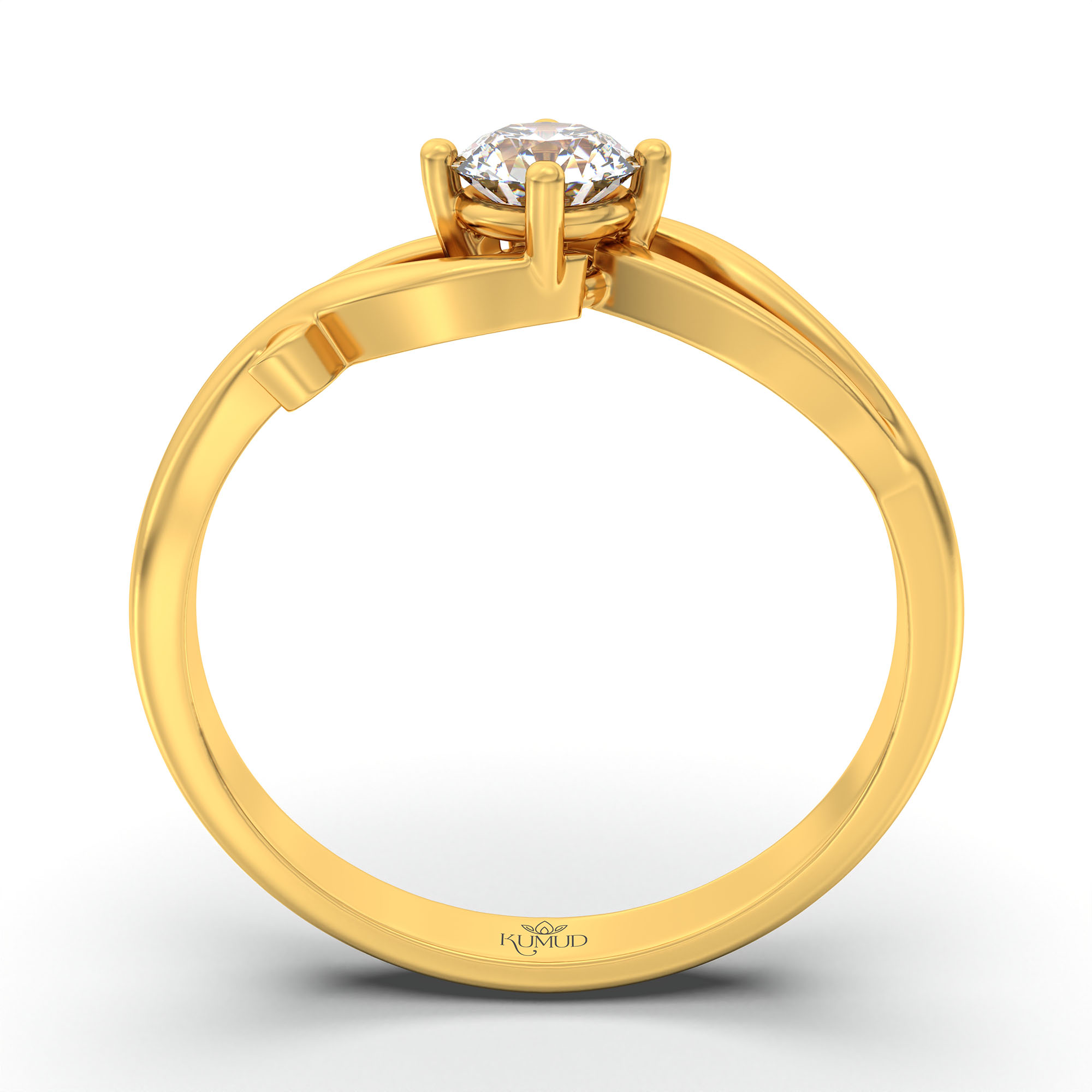 Lab-Grown Diamond Solitaire Ring for Women in 22K Yellow Gold – 0.25 Ct Round, 3 g (Design K10-57-APGAA) thumbnail