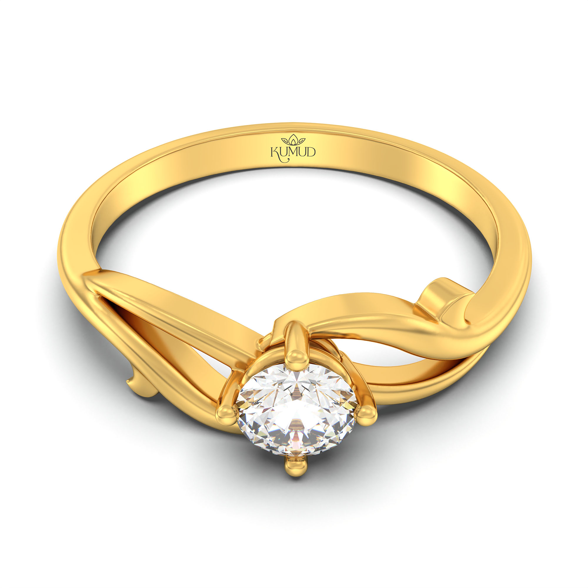 Lab-Grown Diamond Solitaire Ring for Women in 22K Yellow Gold – 0.25 Ct Round, 3 g (Design K10-57-APGAA) thumbnail