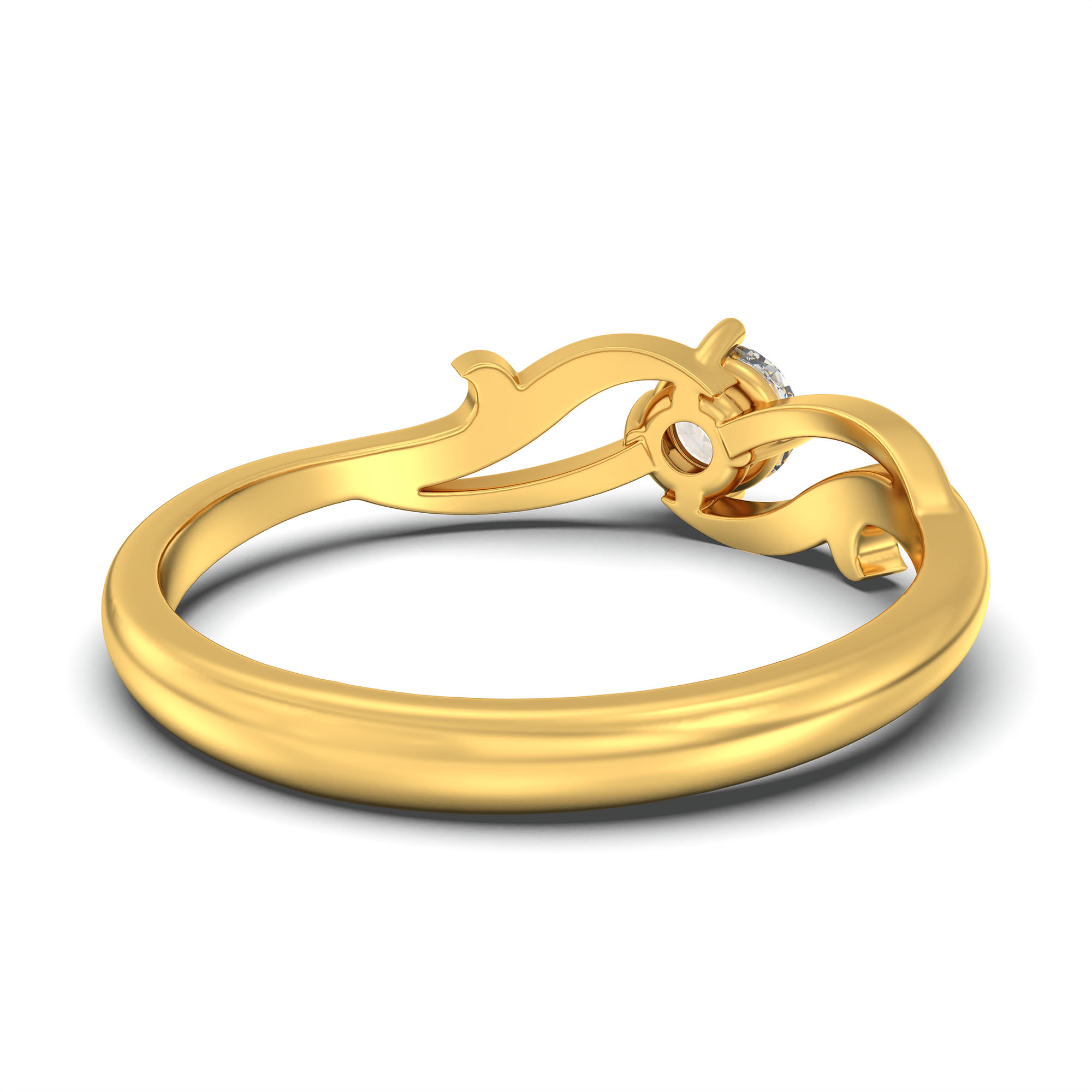 Lab-Grown Diamond Solitaire Ring for Women in 22K Yellow Gold – 0.25 Ct Round, 3 g (Design K10-57-APGAA) thumbnail