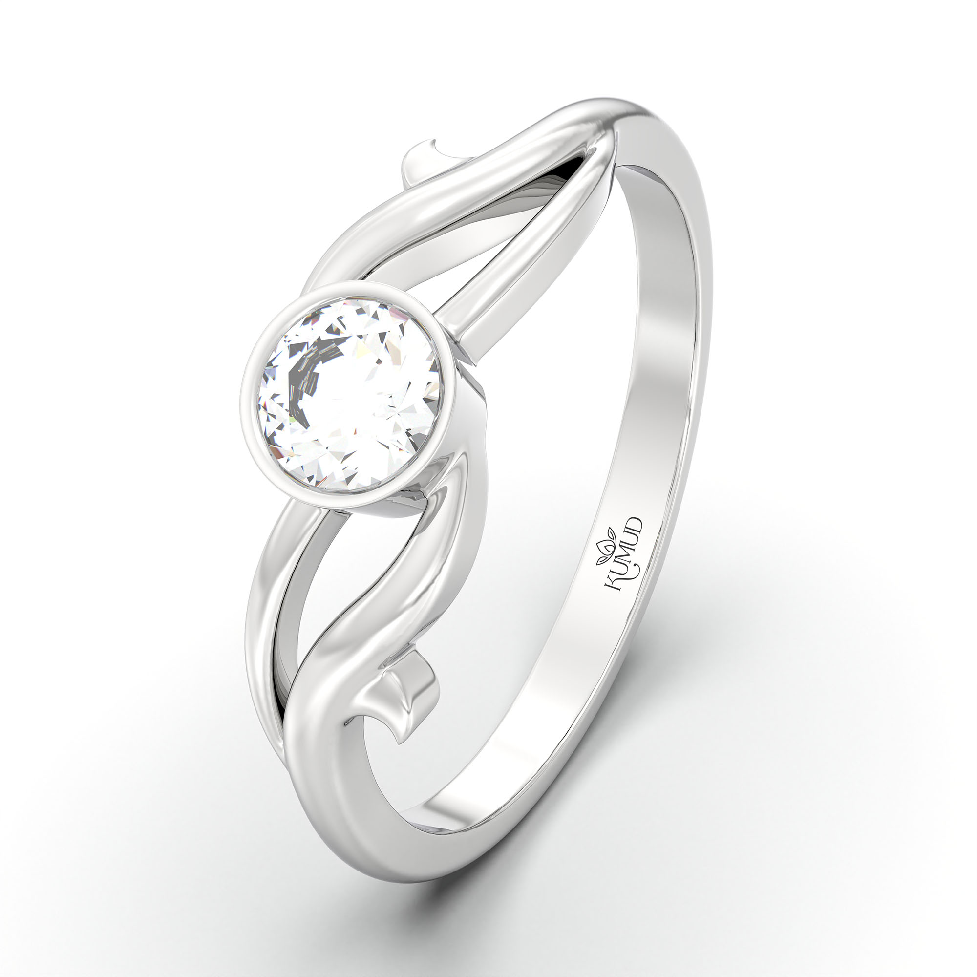 Lab-Grown Diamond Solitaire Ring for Women in 18K White Gold – 0.25 Ct Round, 3 g (Design K10-57-BBZAA) thumbnail
