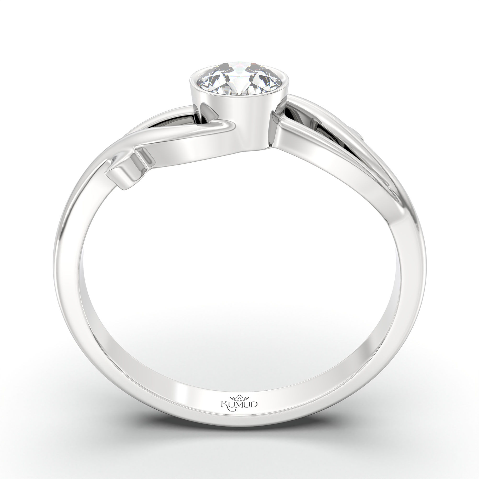 Lab-Grown Diamond Solitaire Ring for Women in 18K White Gold – 0.25 Ct Round, 3 g (Design K10-57-BBZAA) thumbnail