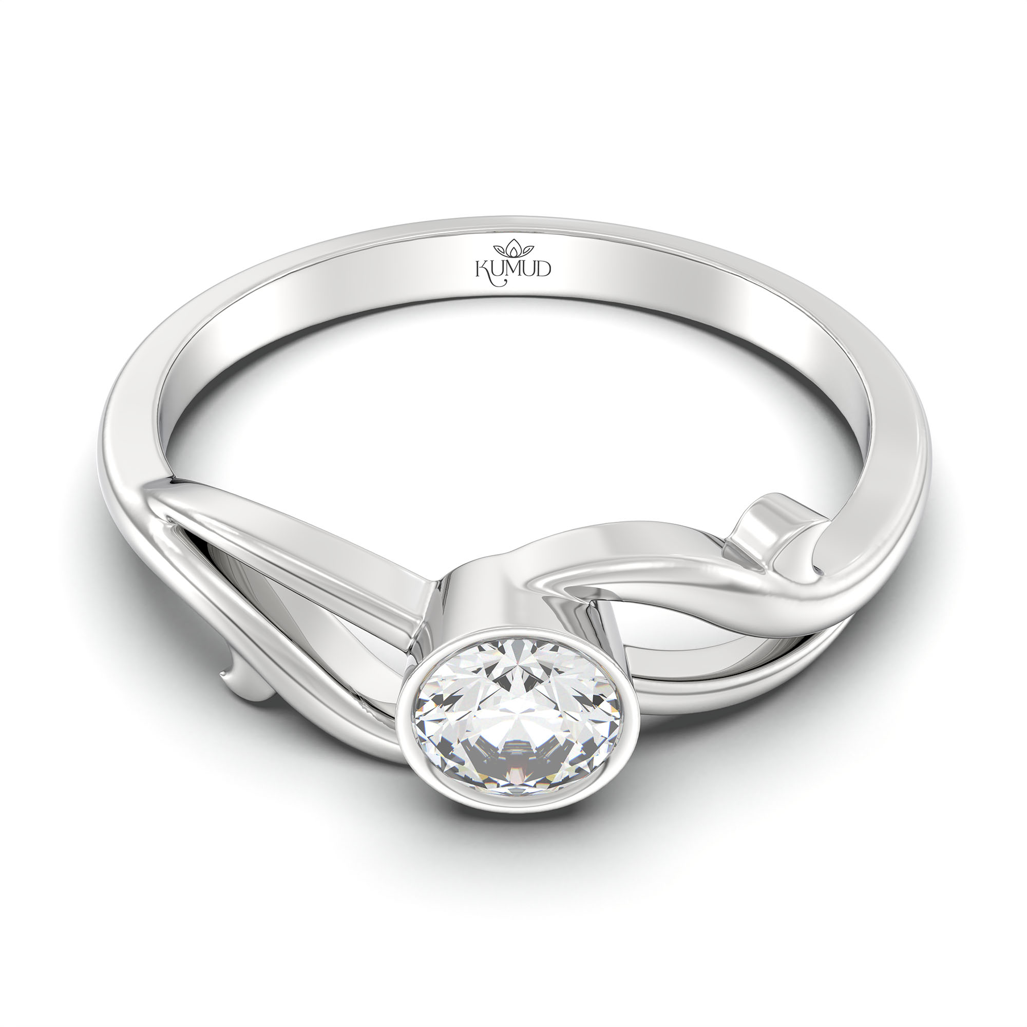 Lab-Grown Diamond Solitaire Ring for Women in 18K White Gold – 0.25 Ct Round, 3 g (Design K10-57-BBZAA) thumbnail
