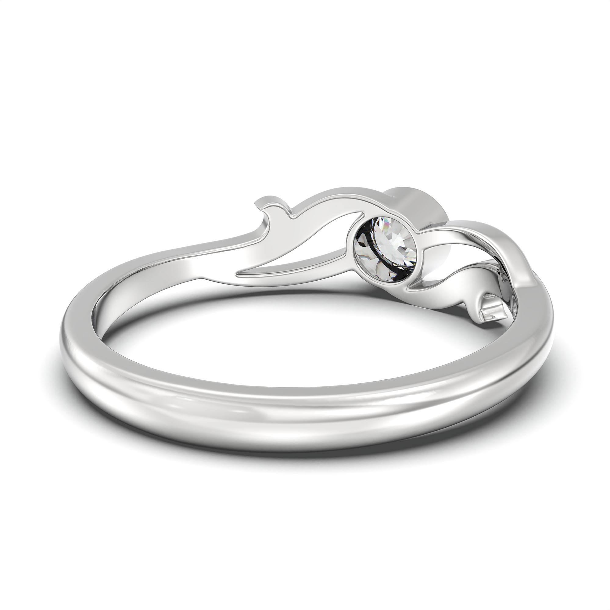 Lab-Grown Diamond Solitaire Ring for Women in 18K White Gold – 0.25 Ct Round, 3 g (Design K10-57-BBZAA) thumbnail