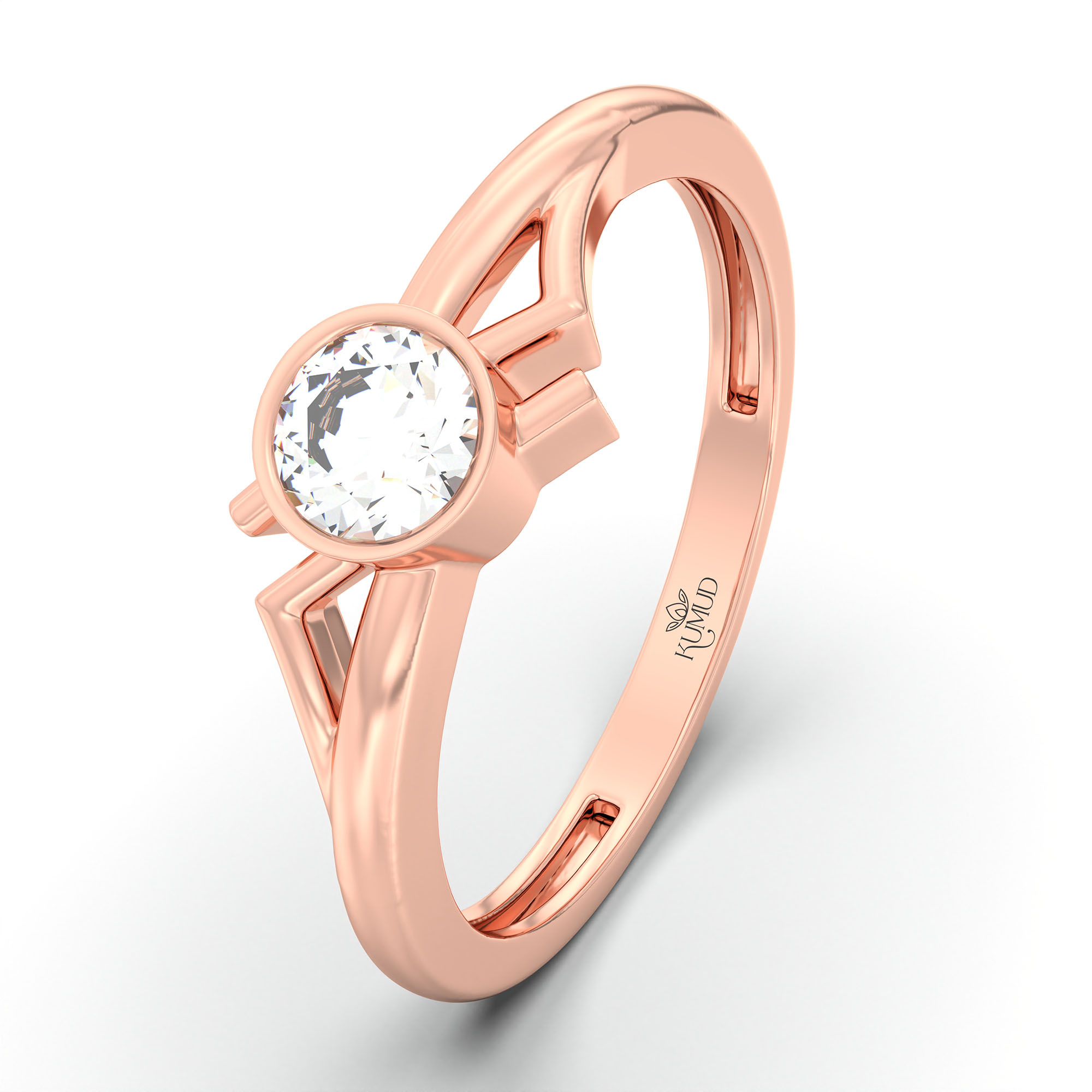 Lab-Grown Diamond Solitaire Ring for Women in 18K Rose Gold – 0.25 Ct Round, 3 g (Design K10-58-BBZAA) thumbnail