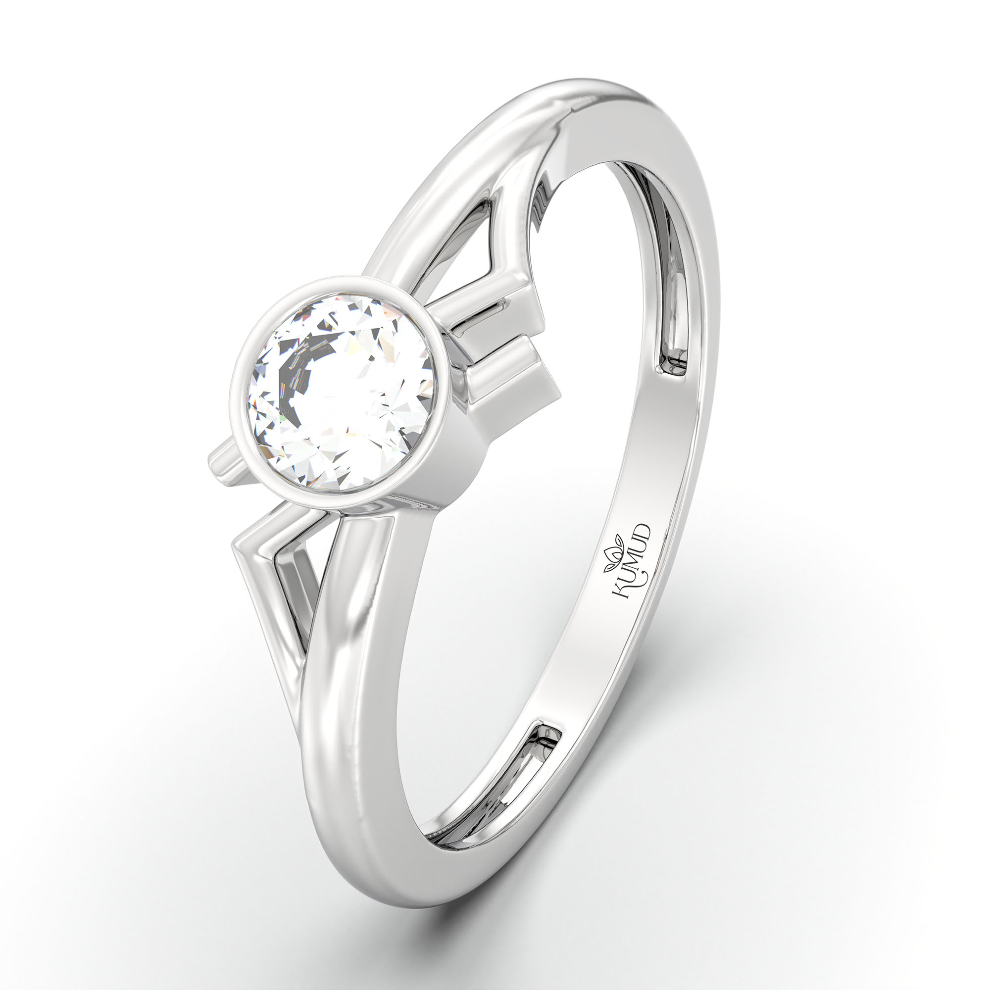Lab-Grown Diamond Solitaire Ring for Women in 18K White Gold – 0.25 Ct Round, 3 g (Design K10-58-BBZAA) thumbnail
