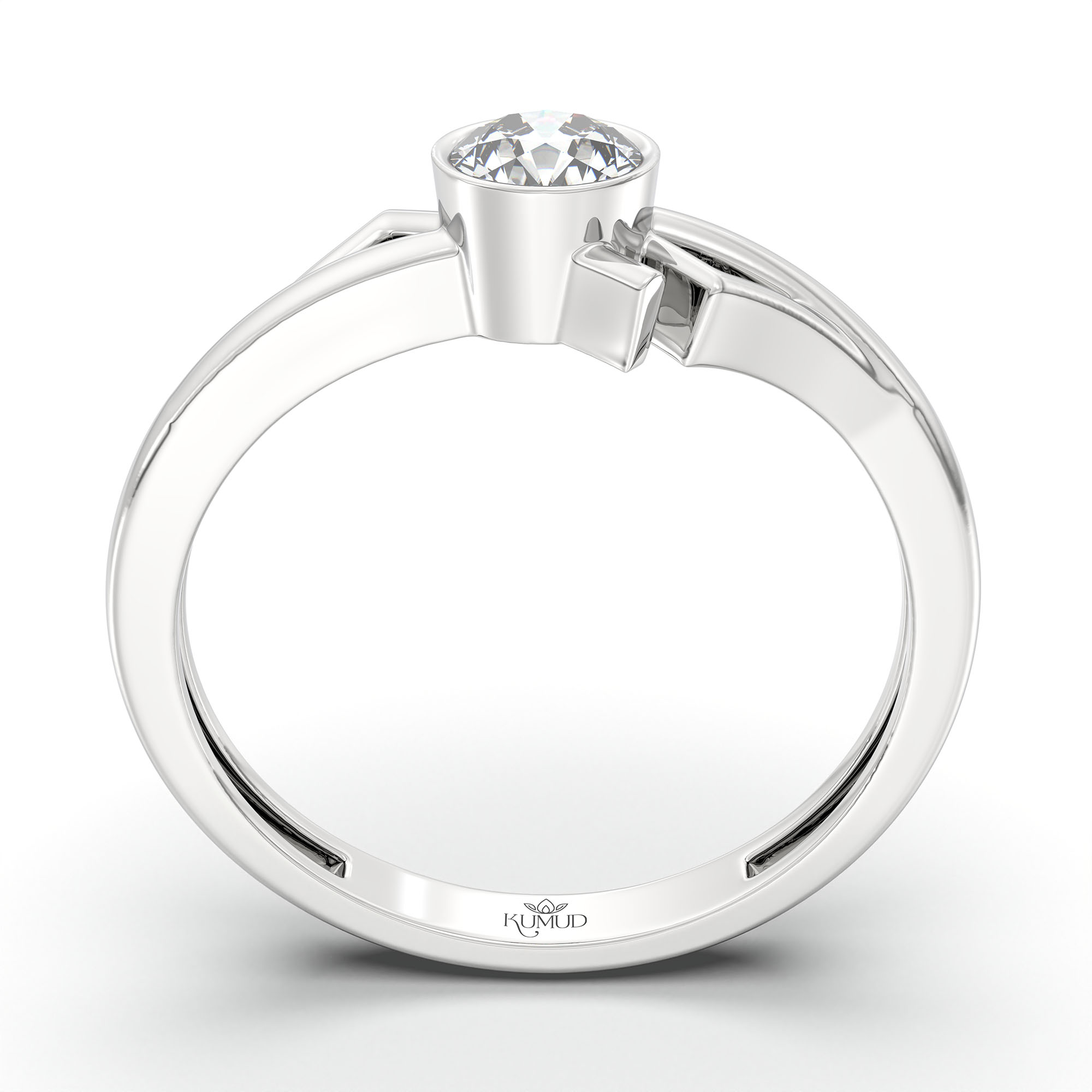 Lab-Grown Diamond Solitaire Ring for Women in 18K White Gold – 0.25 Ct Round, 3 g (Design K10-58-BBZAA) thumbnail