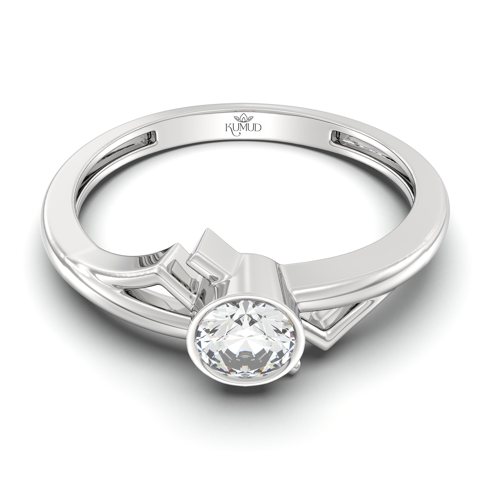 Lab-Grown Diamond Solitaire Ring for Women in 18K White Gold – 0.25 Ct Round, 3 g (Design K10-58-BBZAA) thumbnail