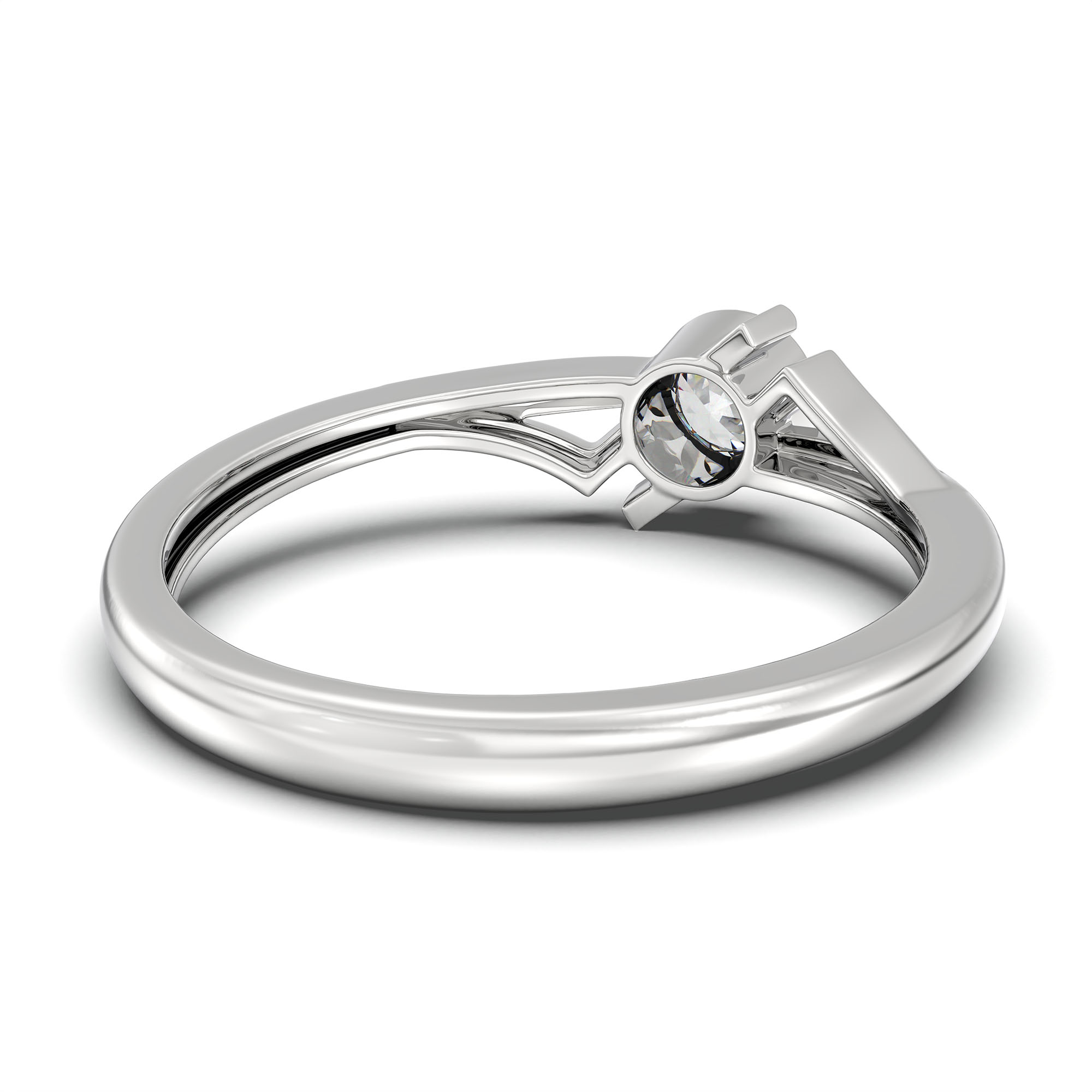 Lab-Grown Diamond Solitaire Ring for Women in 18K White Gold – 0.25 Ct Round, 3 g (Design K10-58-BBZAA) thumbnail