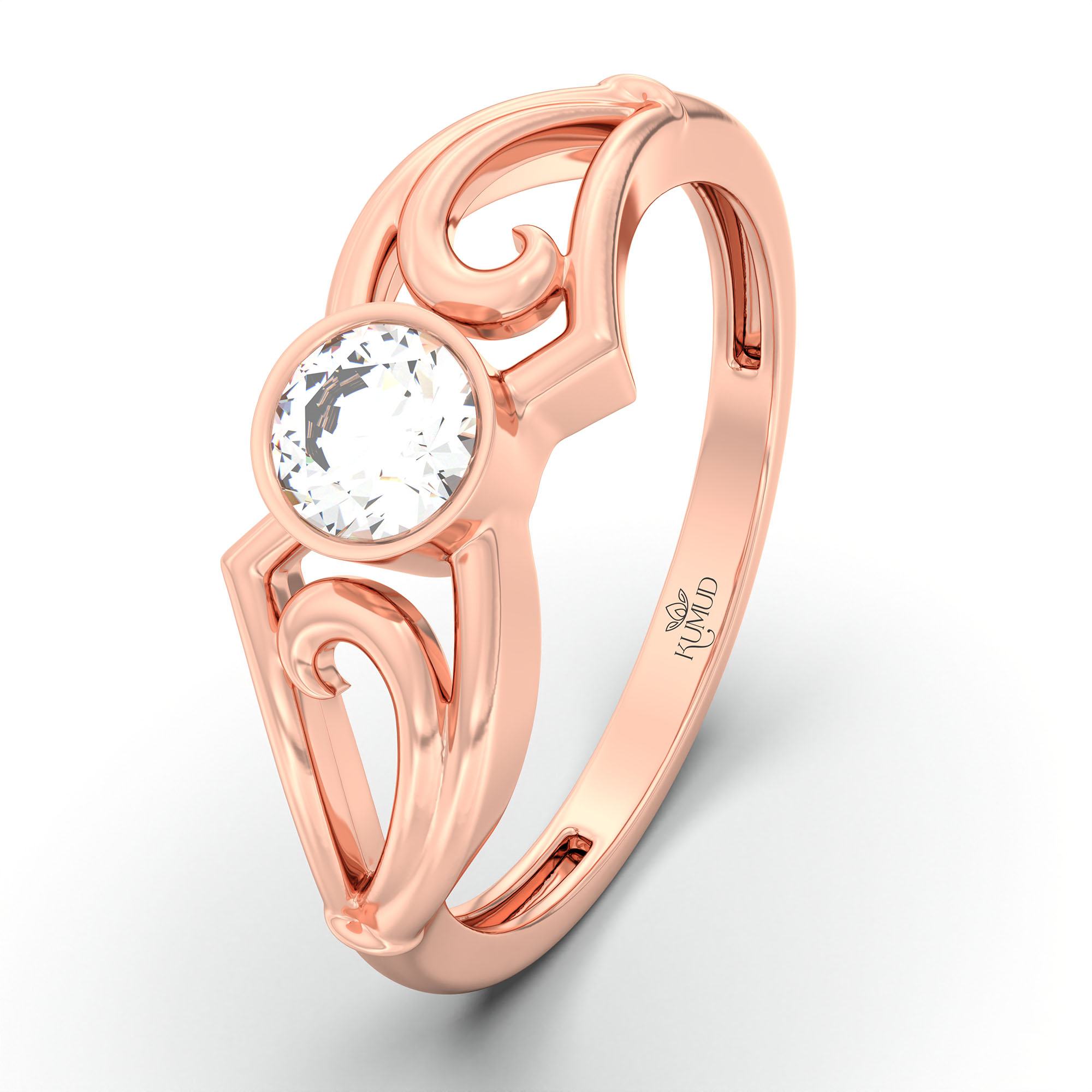 Lab-Grown Diamond Solitaire Ring for Women in 18K Rose Gold – 0.25 Ct Round, 3 g (Design K10-59-BBZAA) thumbnail