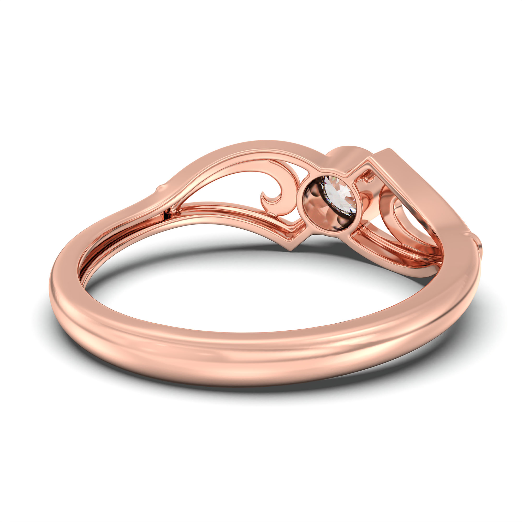 Lab-Grown Diamond Solitaire Ring for Women in 18K Rose Gold – 0.25 Ct Round, 3 g (Design K10-59-BBZAA) thumbnail