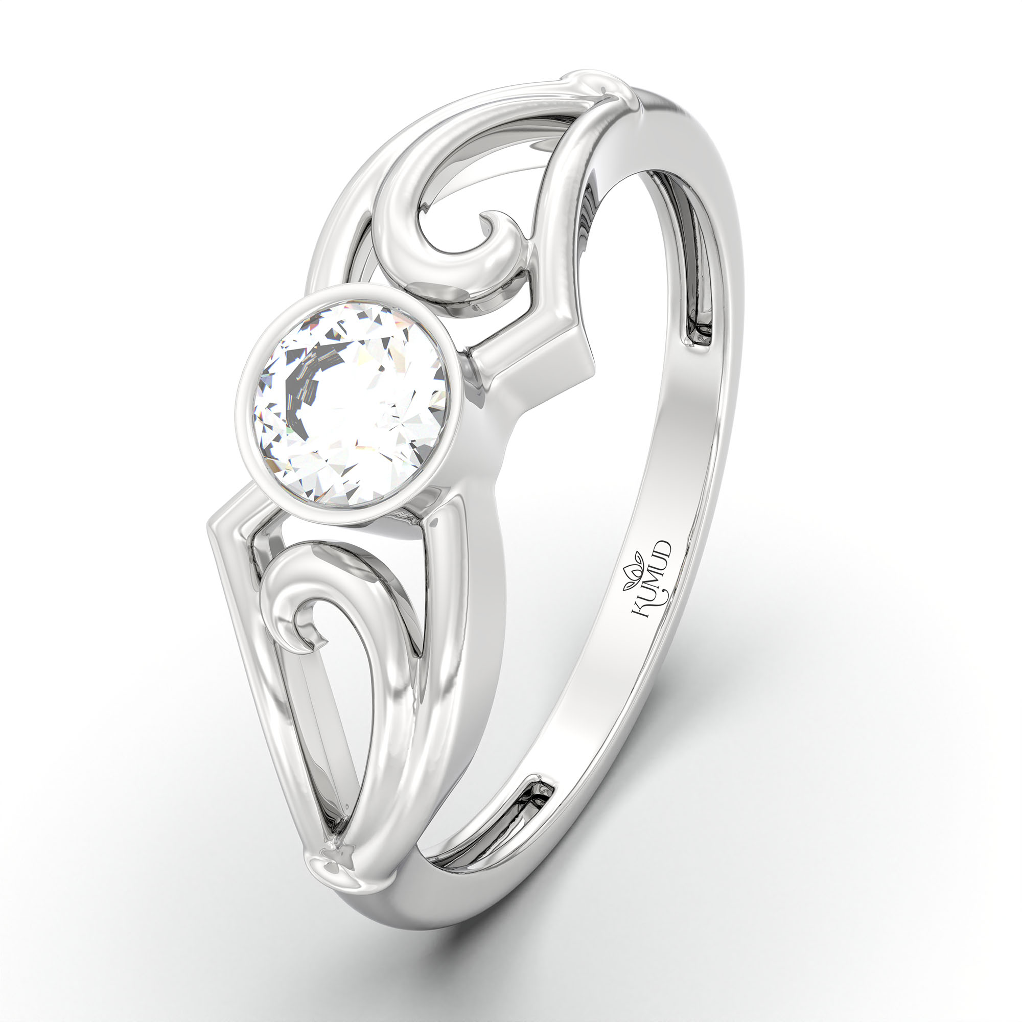 Lab-Grown Diamond Solitaire Ring for Women in 18K White Gold – 0.25 Ct Round, 3 g (Design K10-59-BBZAA) thumbnail