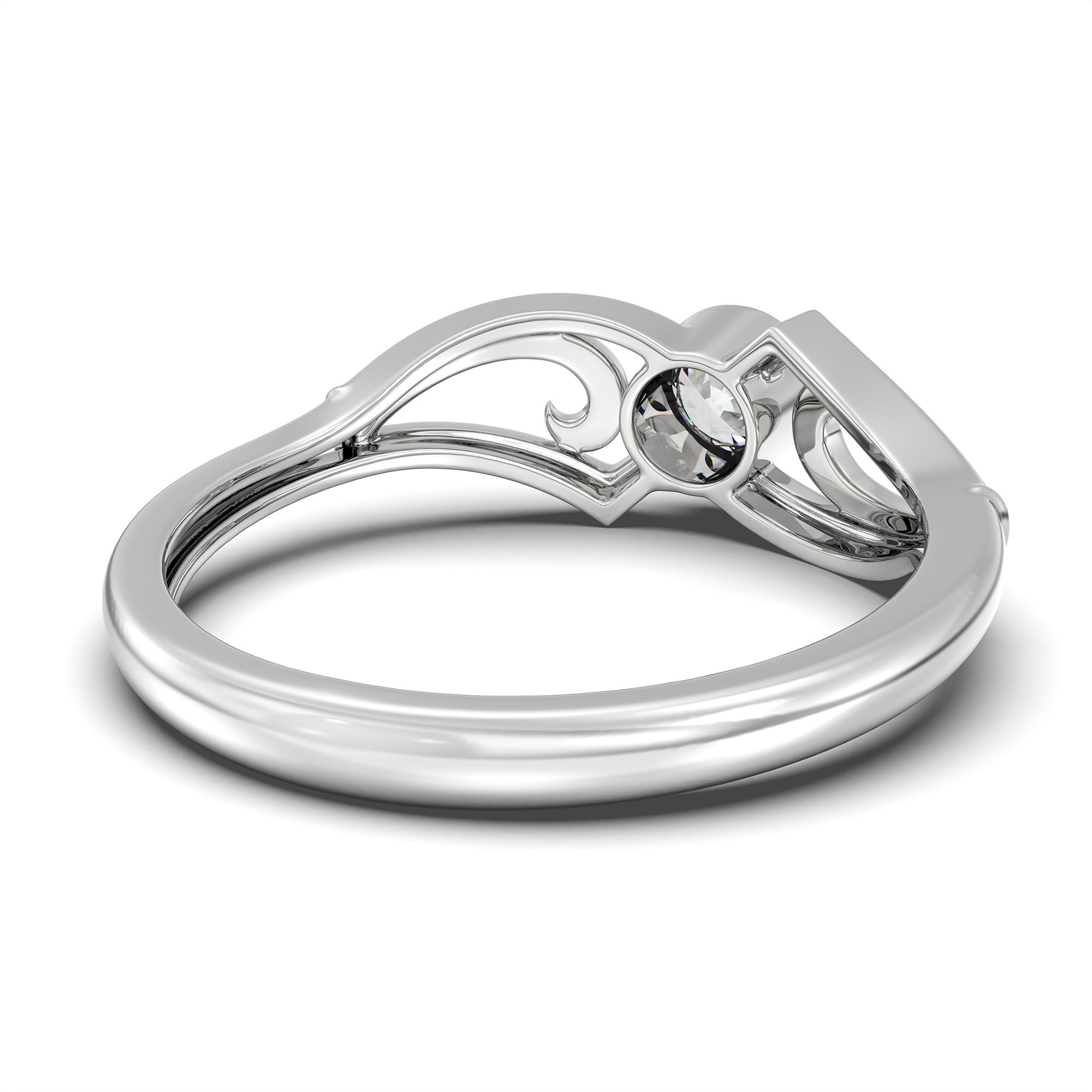 Lab-Grown Diamond Solitaire Ring for Women in 18K White Gold – 0.25 Ct Round, 3 g (Design K10-59-BBZAA) thumbnail