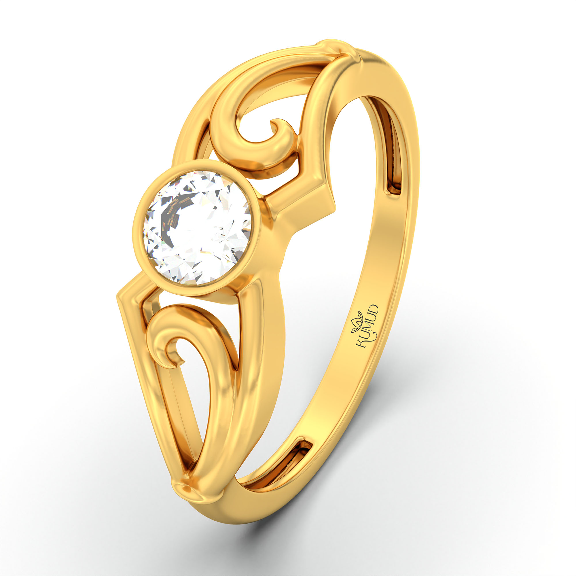 Lab-Grown Diamond Solitaire Ring for Women in 22K Yellow Gold – 0.25 Ct Round, 3 g (Design K10-59-BBZAA) thumbnail