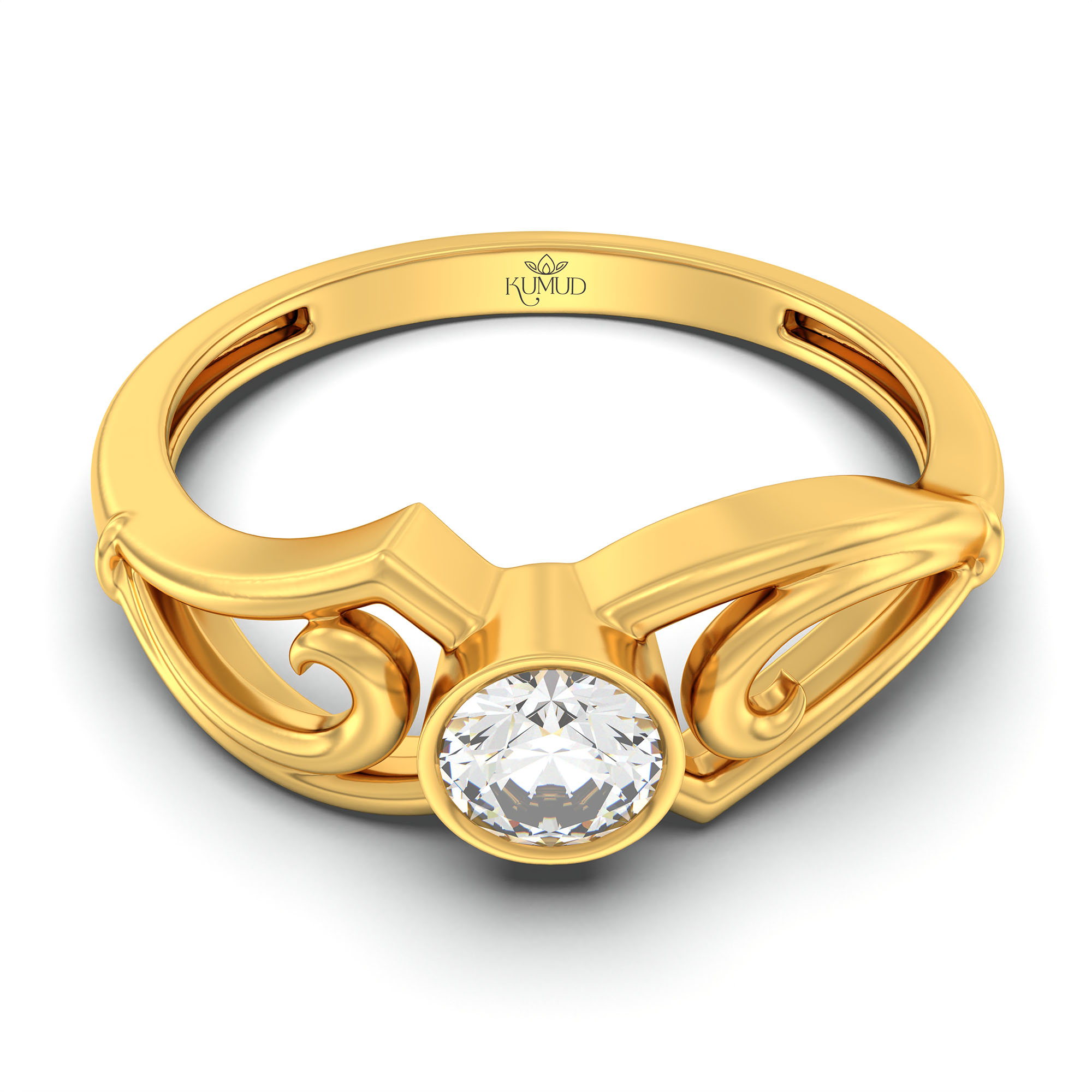Lab-Grown Diamond Solitaire Ring for Women in 22K Yellow Gold – 0.25 Ct Round, 3 g (Design K10-59-BBZAA) thumbnail