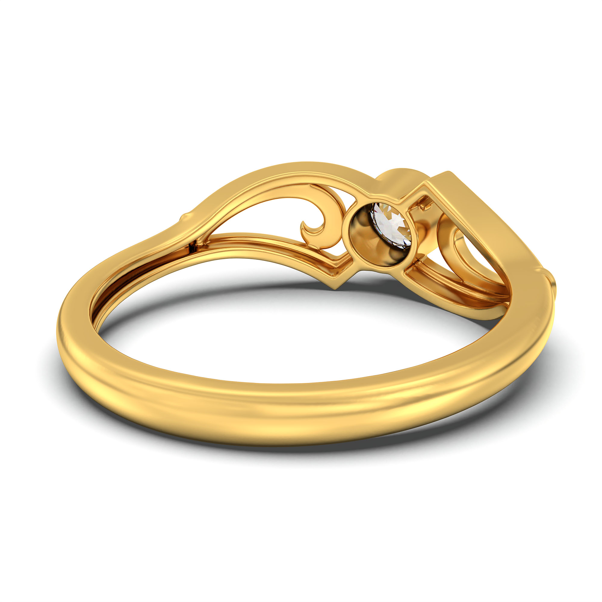 Lab-Grown Diamond Solitaire Ring for Women in 22K Yellow Gold – 0.25 Ct Round, 3 g (Design K10-59-BBZAA) thumbnail