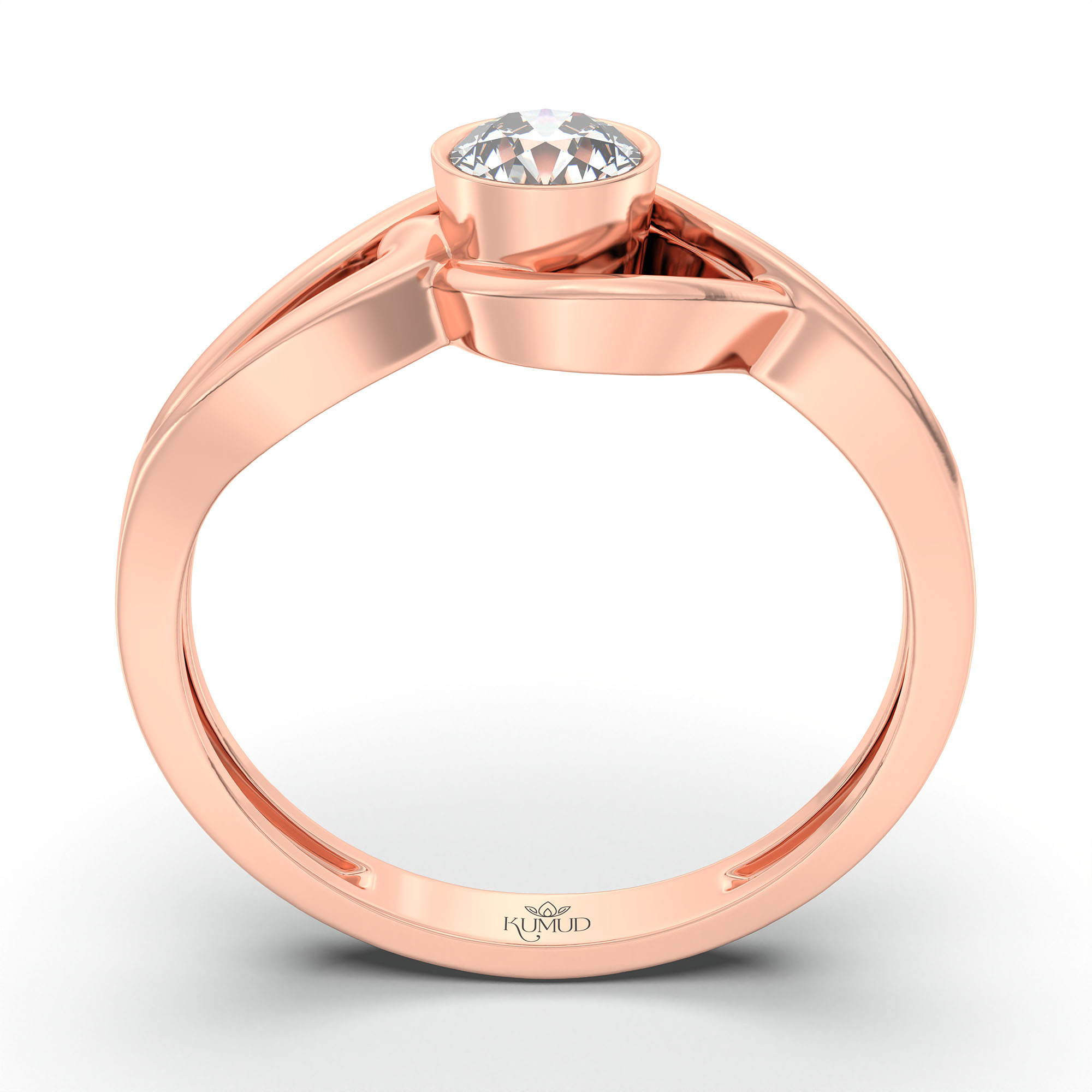 Lab-Grown Diamond Solitaire Ring for Women in 18K Rose Gold – 0.25 Ct Round, 3 g (Design K10-60-BBZAA) thumbnail