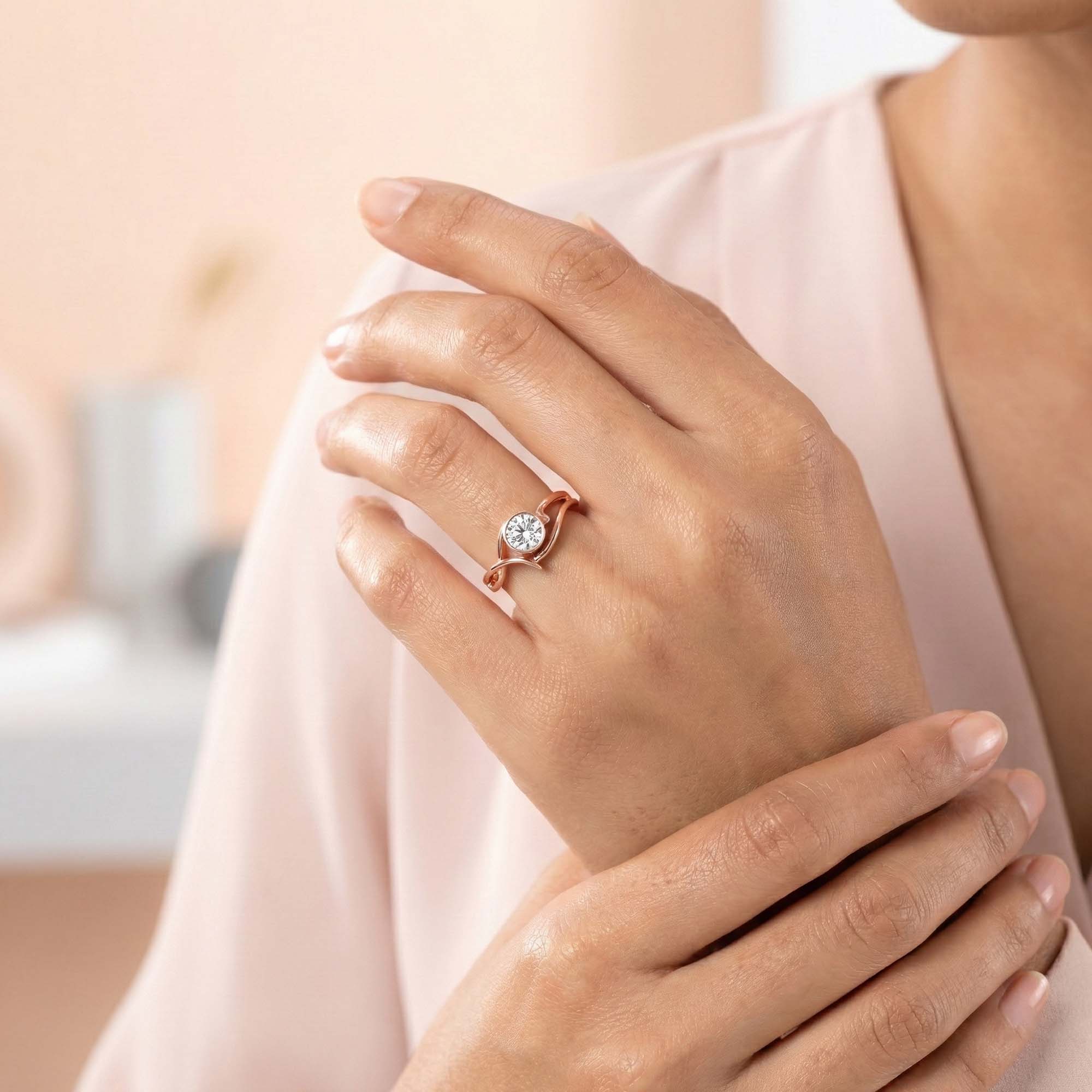 Lab-Grown Diamond Solitaire Ring for Women in 18K Rose Gold – 0.25 Ct Round, 3 g (Design K10-60-BBZAA) thumbnail