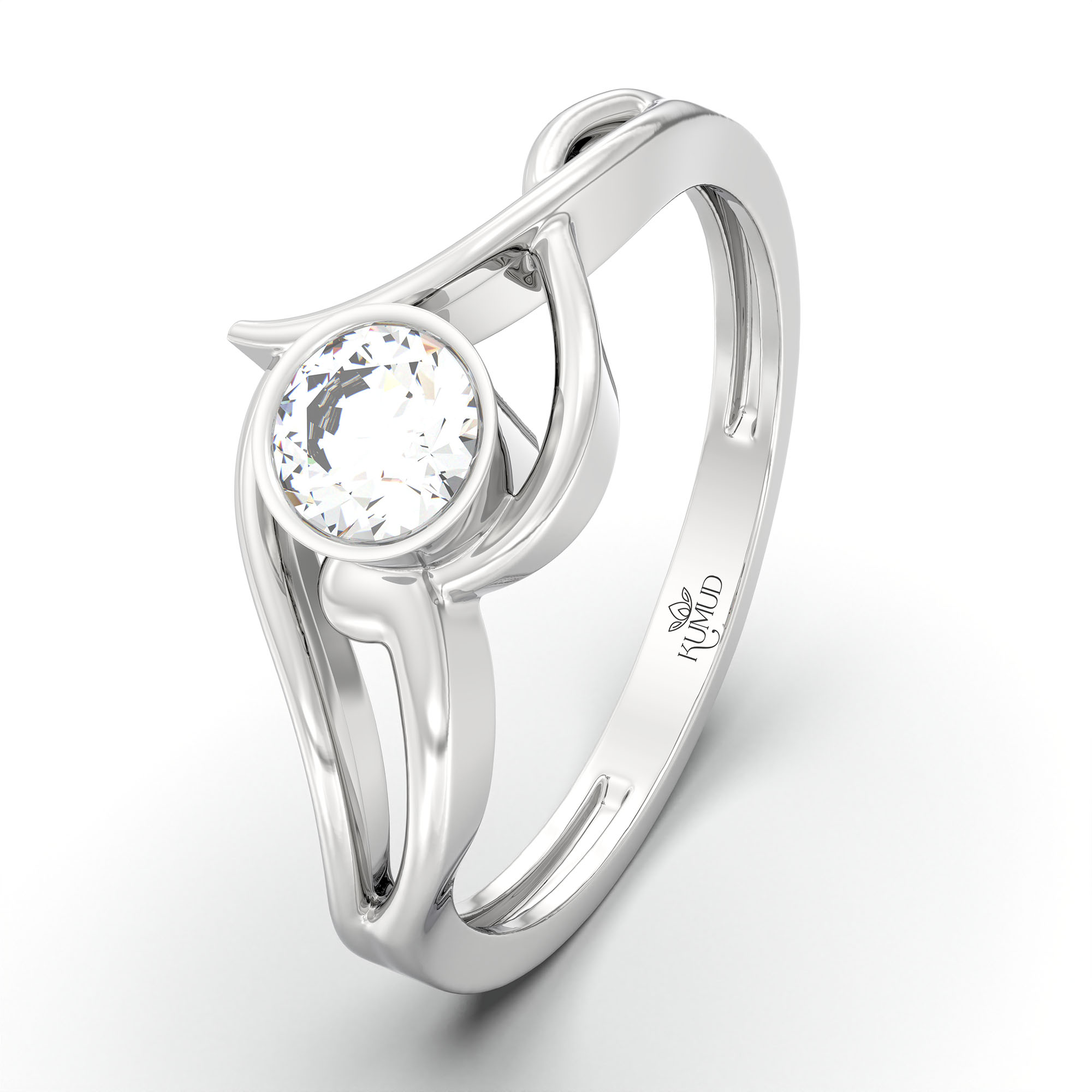 Lab-Grown Diamond Solitaire Ring for Women in 18K White Gold – 0.25 Ct Round, 3 g (Design K10-60-BBZAA) thumbnail