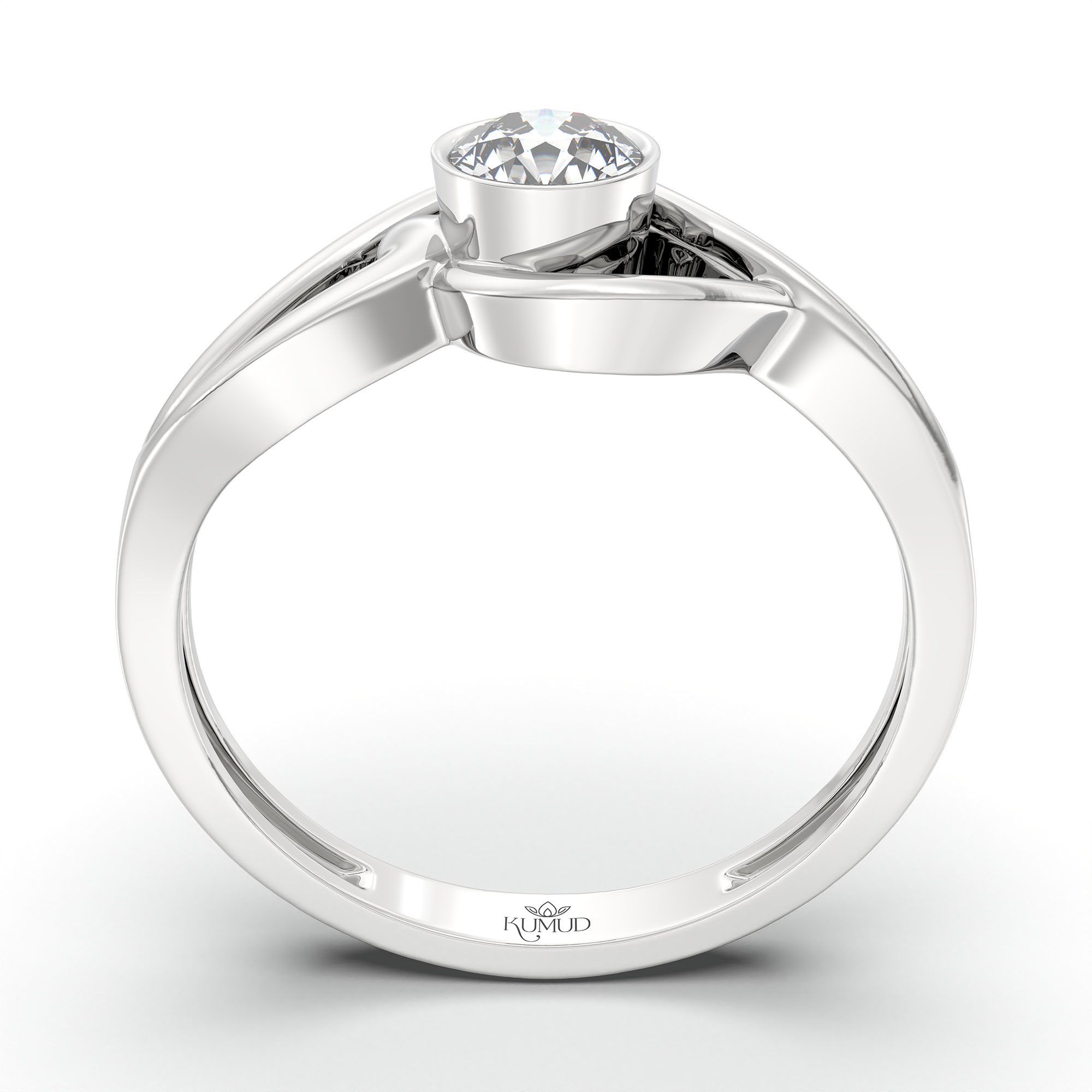 Lab-Grown Diamond Solitaire Ring for Women in 18K White Gold – 0.25 Ct Round, 3 g (Design K10-60-BBZAA) thumbnail