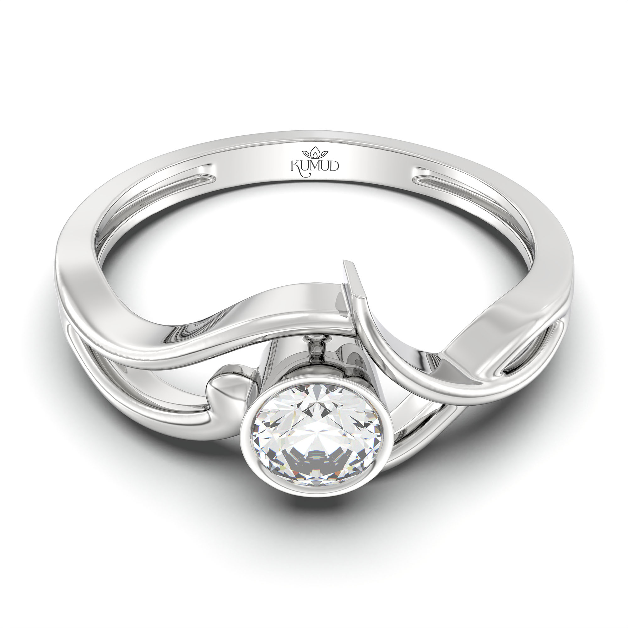 Lab-Grown Diamond Solitaire Ring for Women in 18K White Gold – 0.25 Ct Round, 3 g (Design K10-60-BBZAA) thumbnail