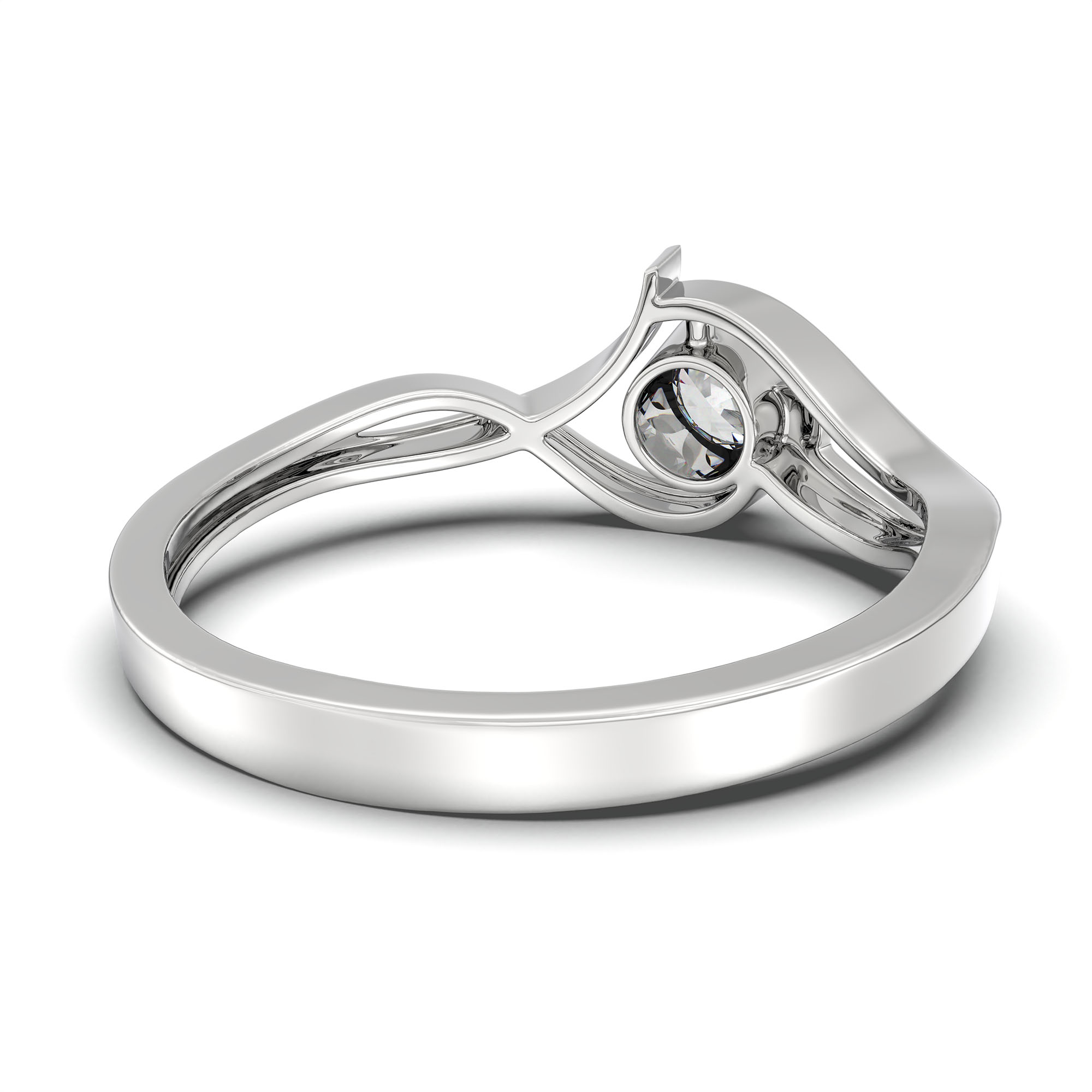 Lab-Grown Diamond Solitaire Ring for Women in 18K White Gold – 0.25 Ct Round, 3 g (Design K10-60-BBZAA) thumbnail
