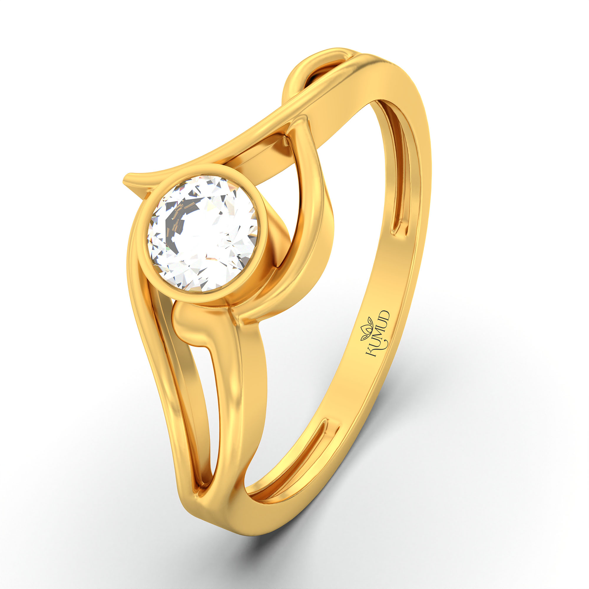 Lab-Grown Diamond Solitaire Ring for Women in 22K Yellow Gold – 0.25 Ct Round, 3 g (Design K10-60-BBZAA) thumbnail