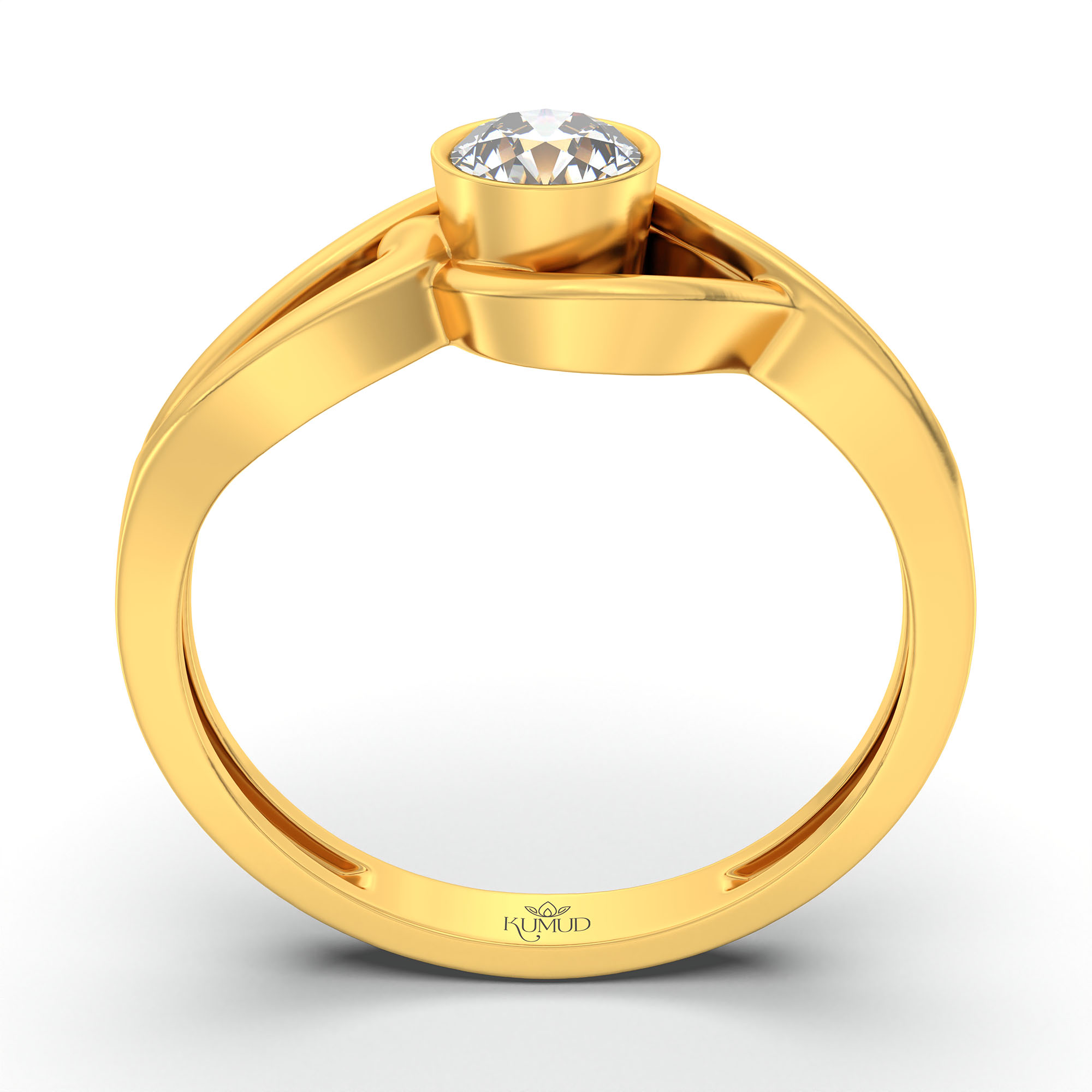 Lab-Grown Diamond Solitaire Ring for Women in 22K Yellow Gold – 0.25 Ct Round, 3 g (Design K10-60-BBZAA) thumbnail