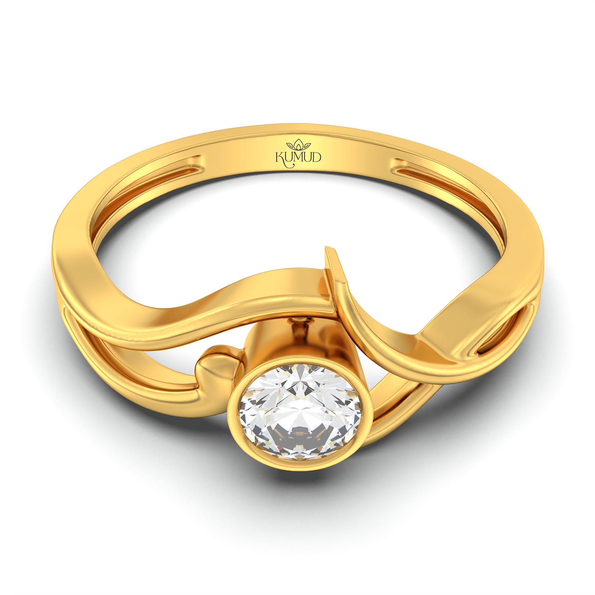 Lab-Grown Diamond Solitaire Ring for Women in 22K Yellow Gold – 0.25 Ct Round, 3 g (Design K10-60-BBZAA) thumbnail