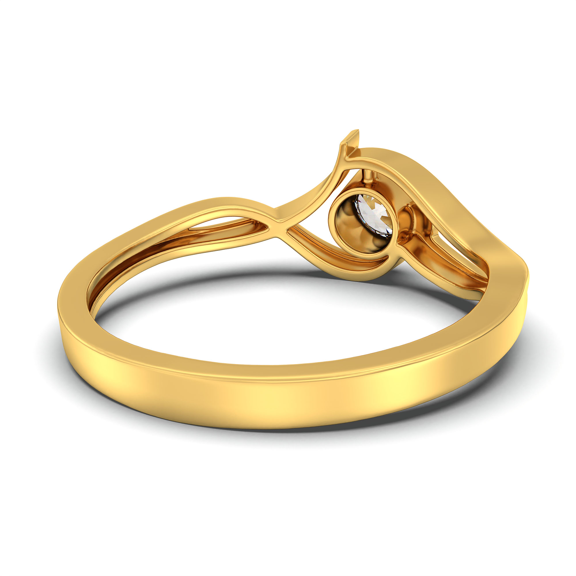 Lab-Grown Diamond Solitaire Ring for Women in 22K Yellow Gold – 0.25 Ct Round, 3 g (Design K10-60-BBZAA) thumbnail