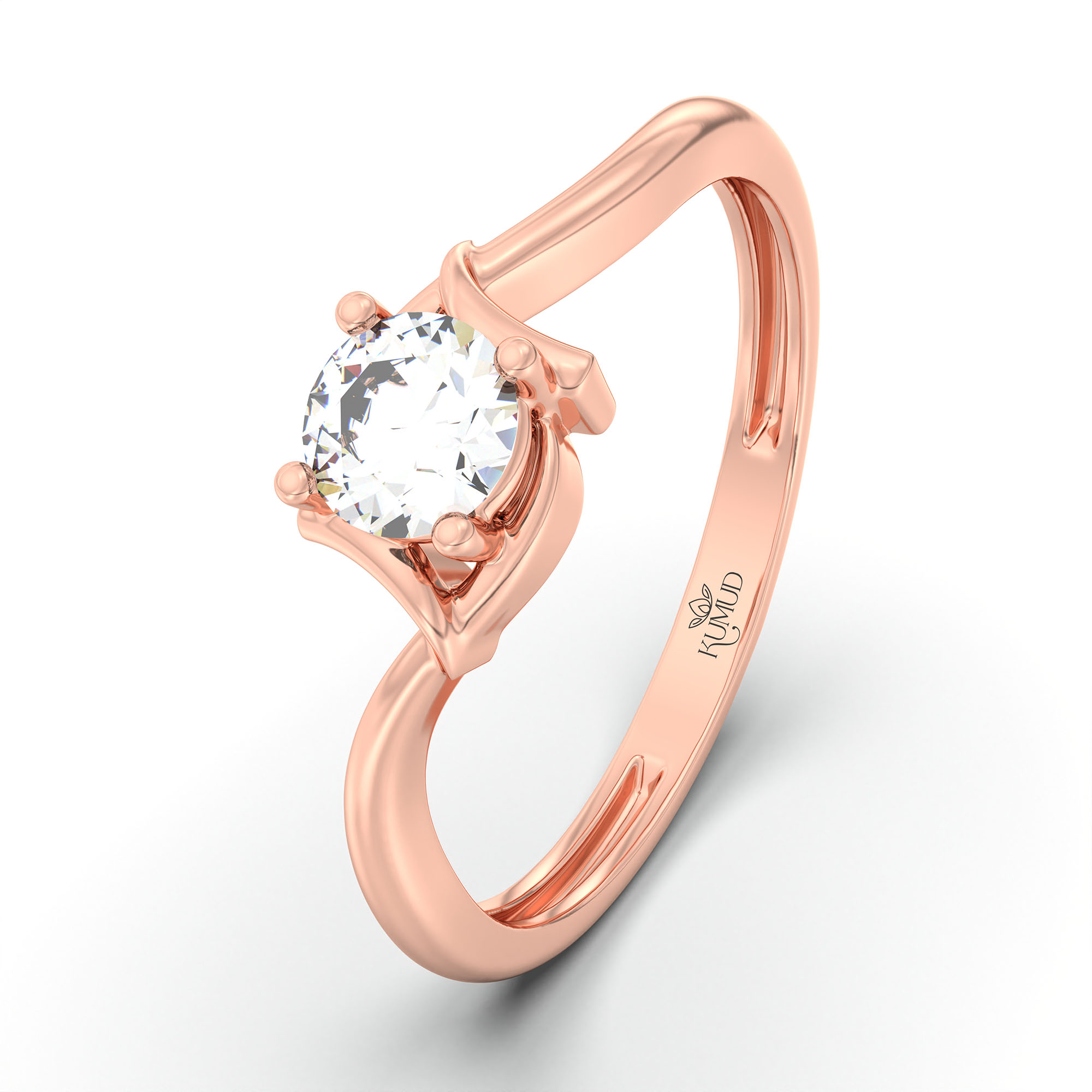 Lab-Grown Diamond Solitaire Ring for Women in 18K Rose Gold – 0.25 Ct Round, 3 g (Design K10-61-APGAA) thumbnail