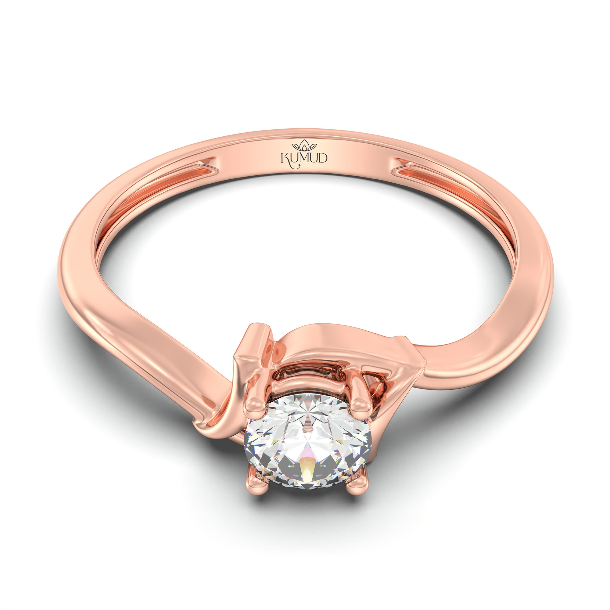 Lab-Grown Diamond Solitaire Ring for Women in 18K Rose Gold – 0.25 Ct Round, 3 g (Design K10-61-APGAA) thumbnail