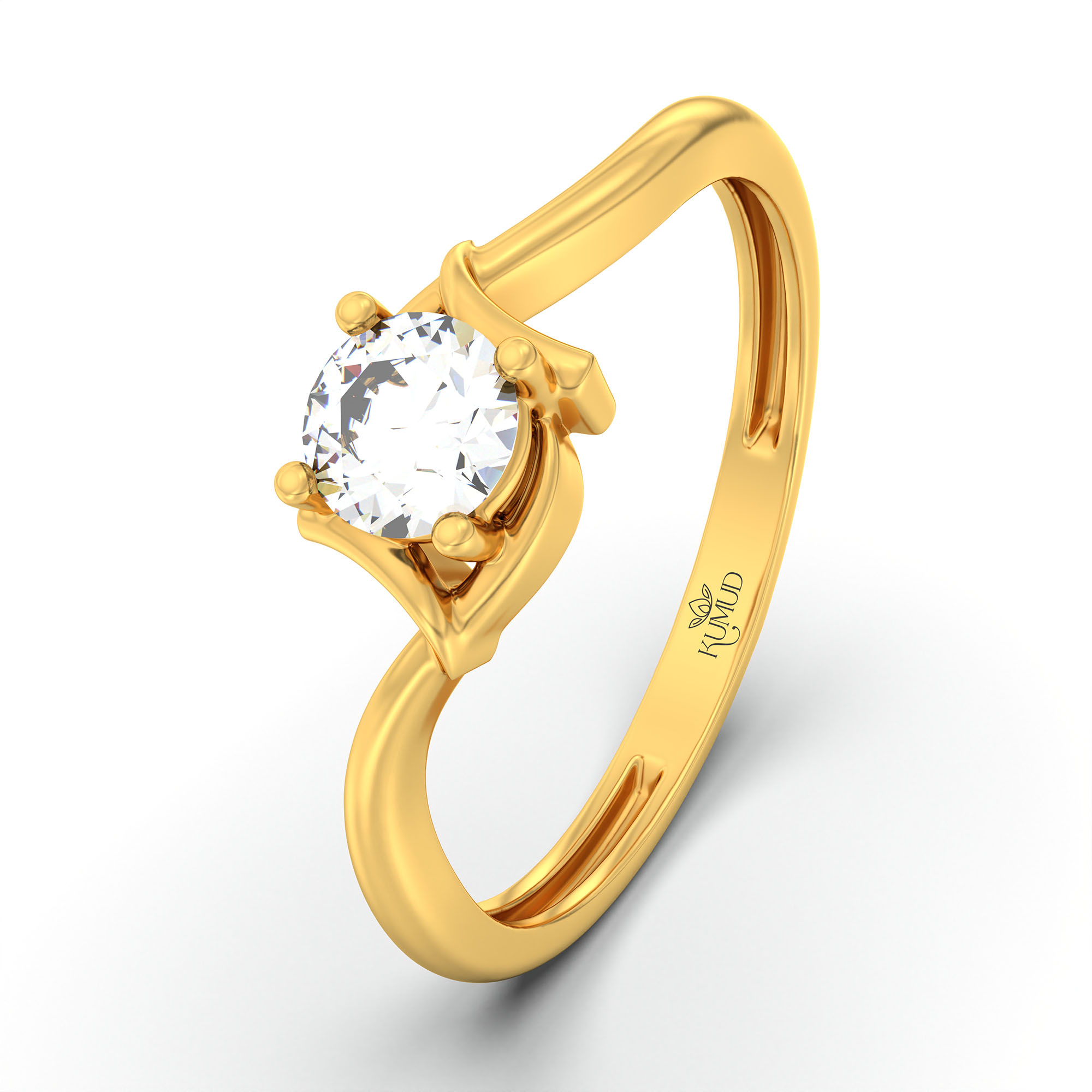 Lab-Grown Diamond Solitaire Ring for Women in 22K Yellow Gold – 0.25 Ct Round, 3 g (Design K10-61-APGAA) thumbnail