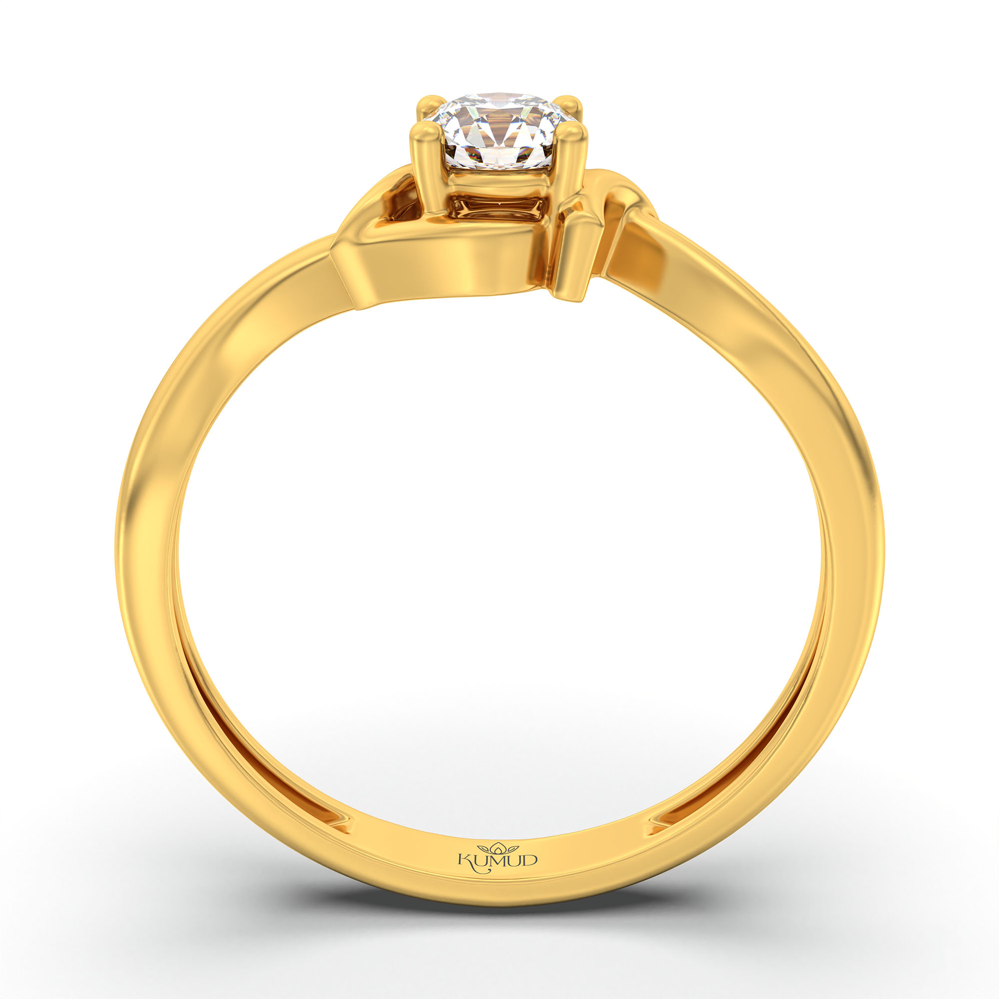 Lab-Grown Diamond Solitaire Ring for Women in 22K Yellow Gold – 0.25 Ct Round, 3 g (Design K10-61-APGAA) thumbnail
