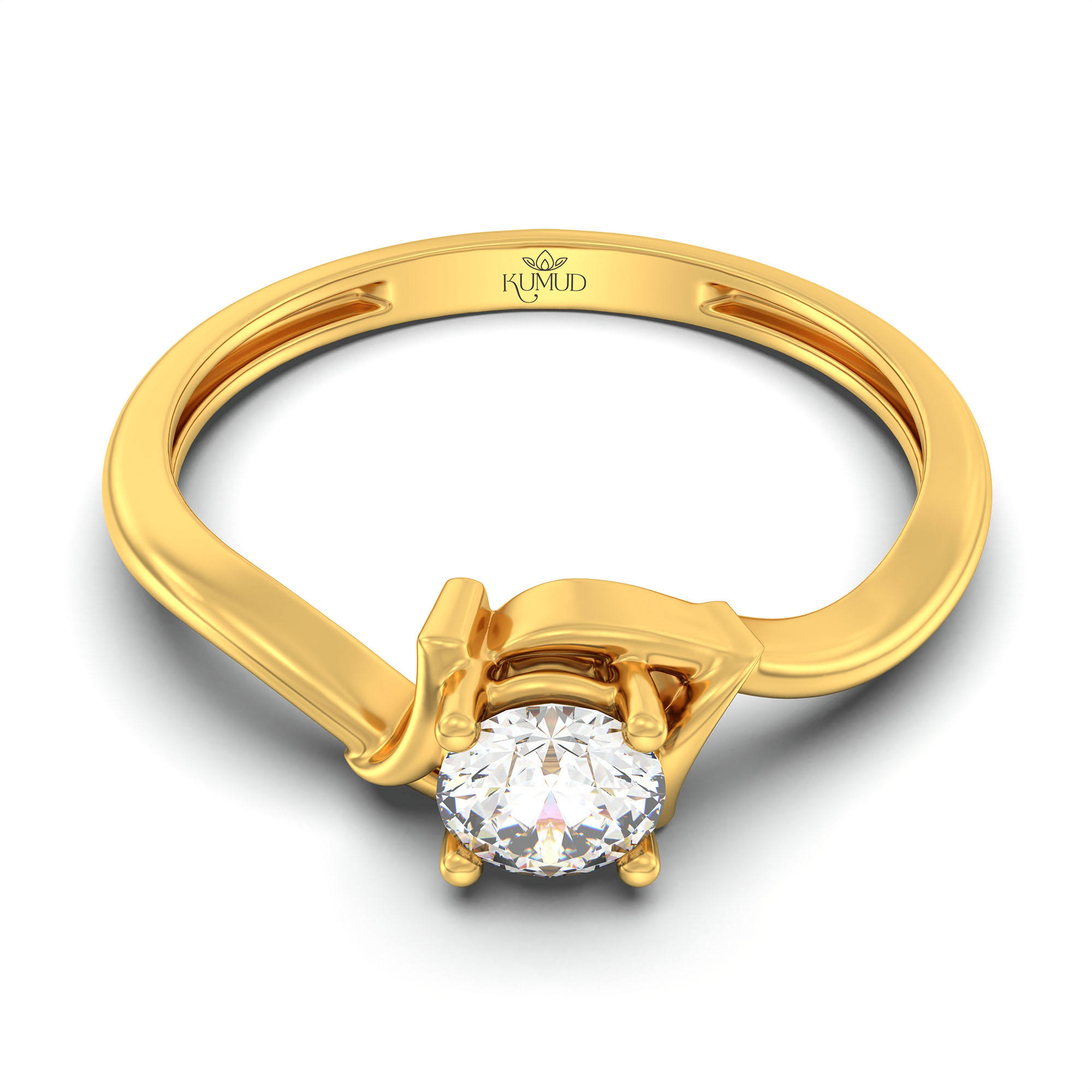 Lab-Grown Diamond Solitaire Ring for Women in 22K Yellow Gold – 0.25 Ct Round, 3 g (Design K10-61-APGAA) thumbnail