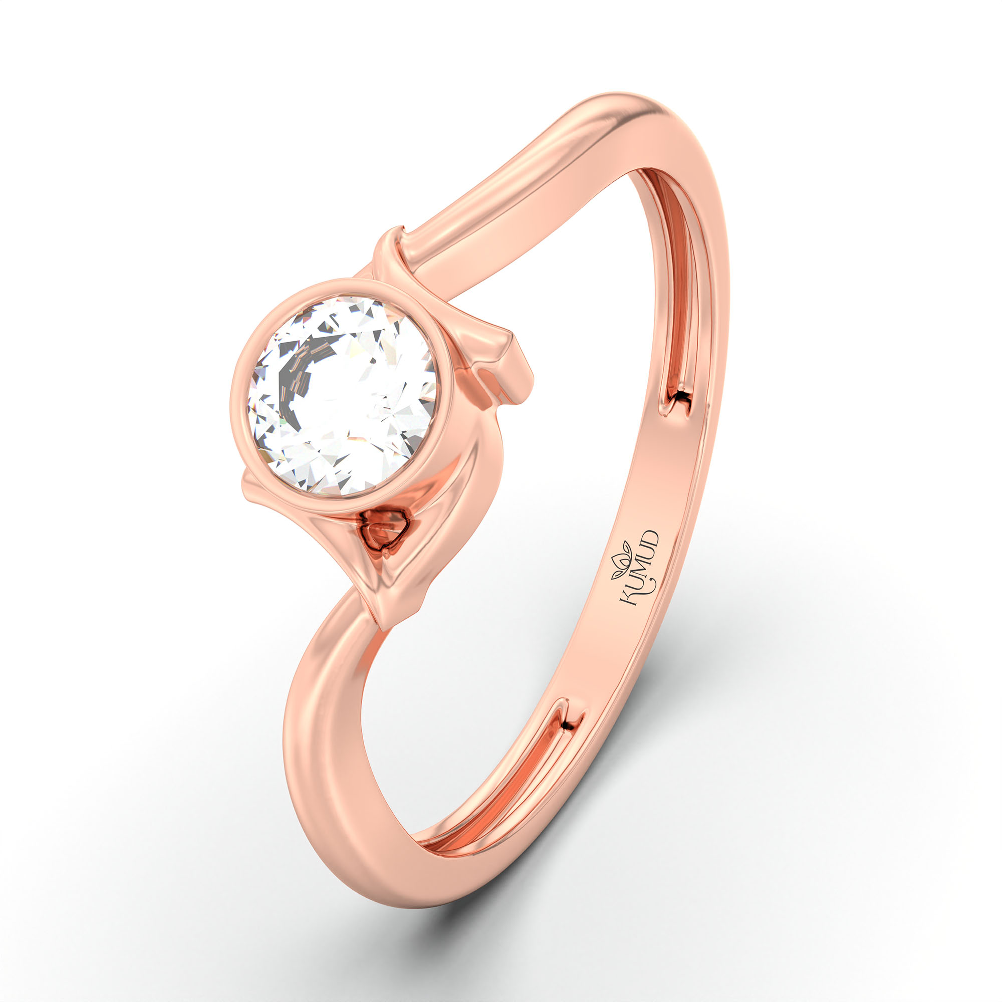 Lab-Grown Diamond Solitaire Ring for Women in 18K Rose Gold – 0.25 Ct Round, 3 g (Design K10-61-BBZAA) thumbnail