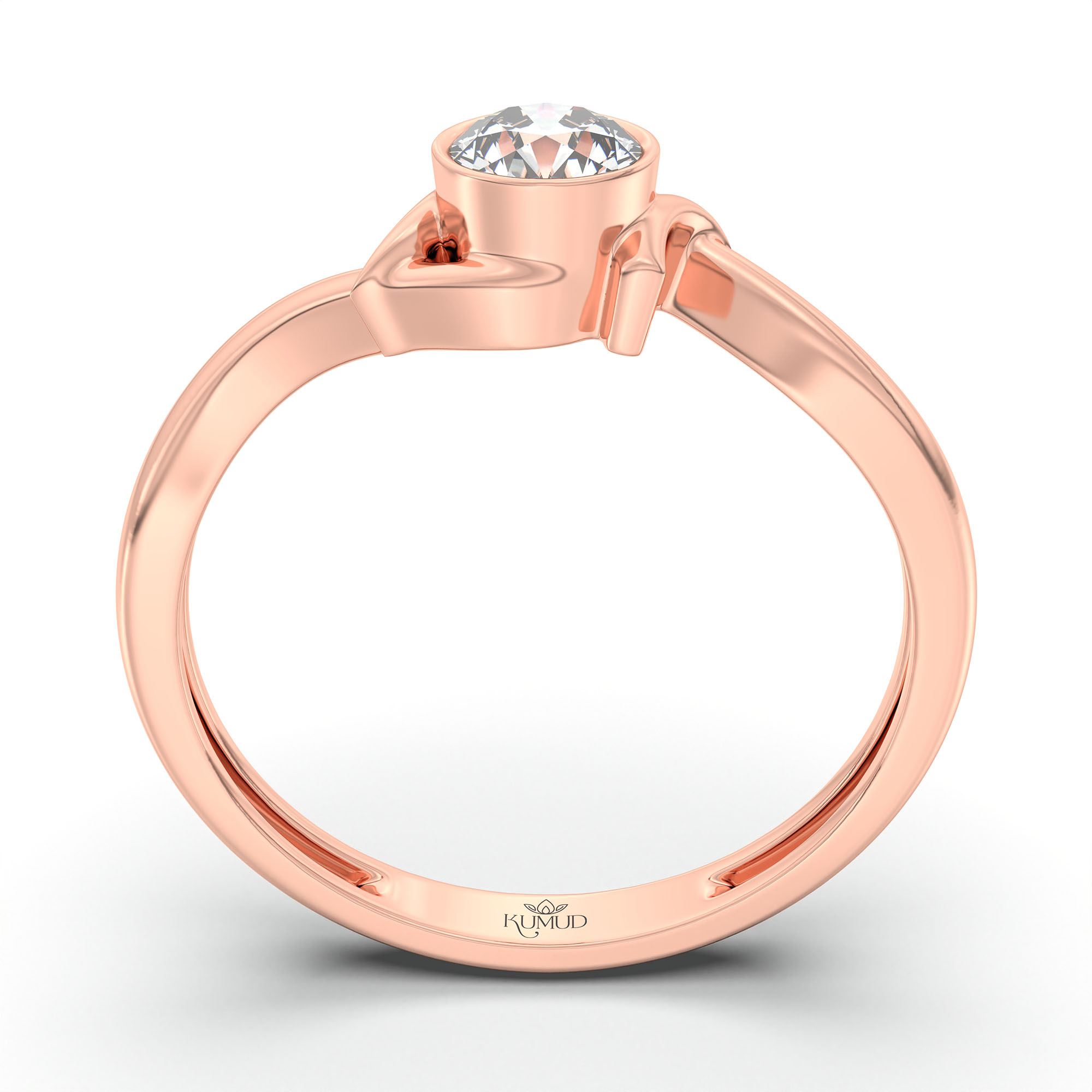 Lab-Grown Diamond Solitaire Ring for Women in 18K Rose Gold – 0.25 Ct Round, 3 g (Design K10-61-BBZAA) thumbnail