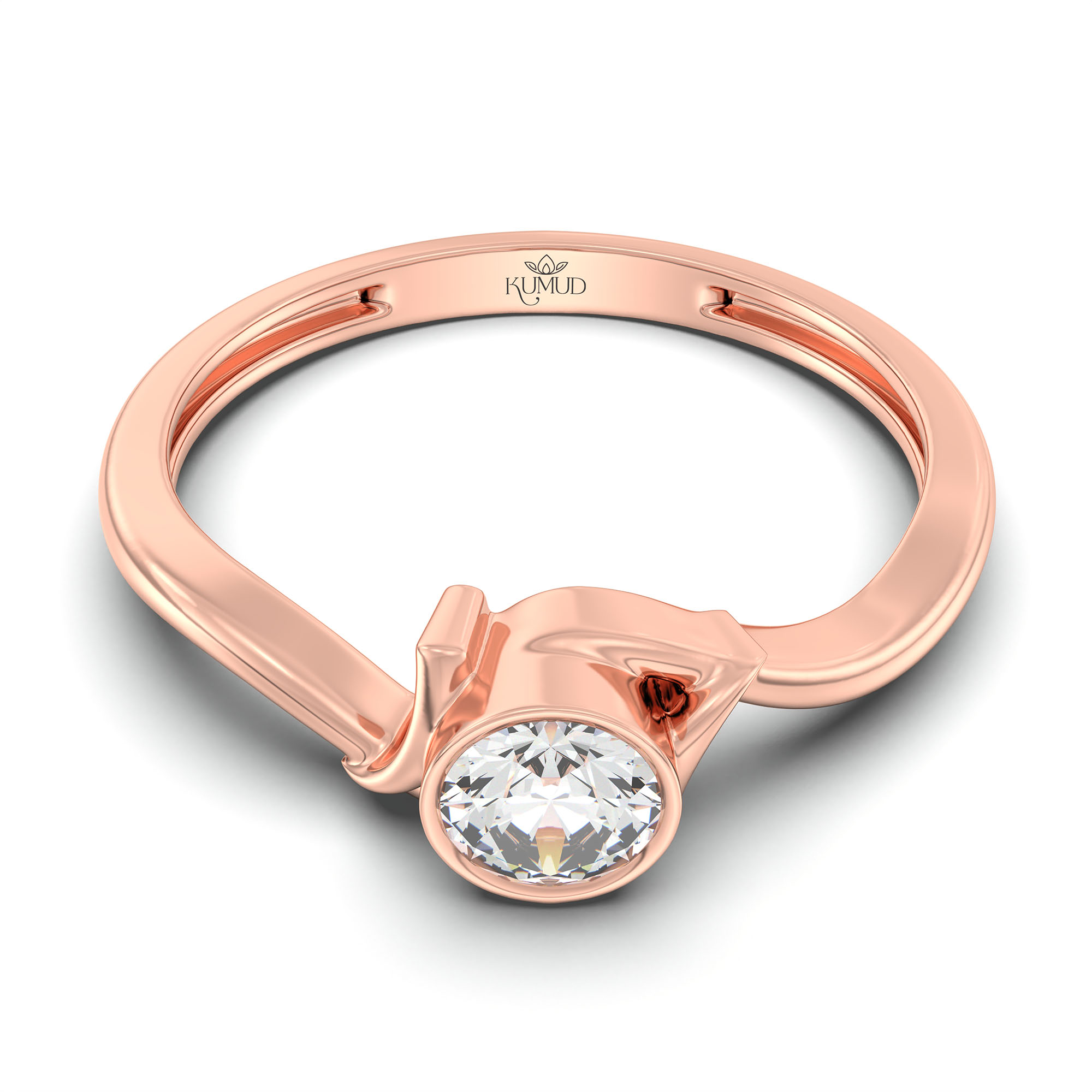 Lab-Grown Diamond Solitaire Ring for Women in 18K Rose Gold – 0.25 Ct Round, 3 g (Design K10-61-BBZAA) thumbnail
