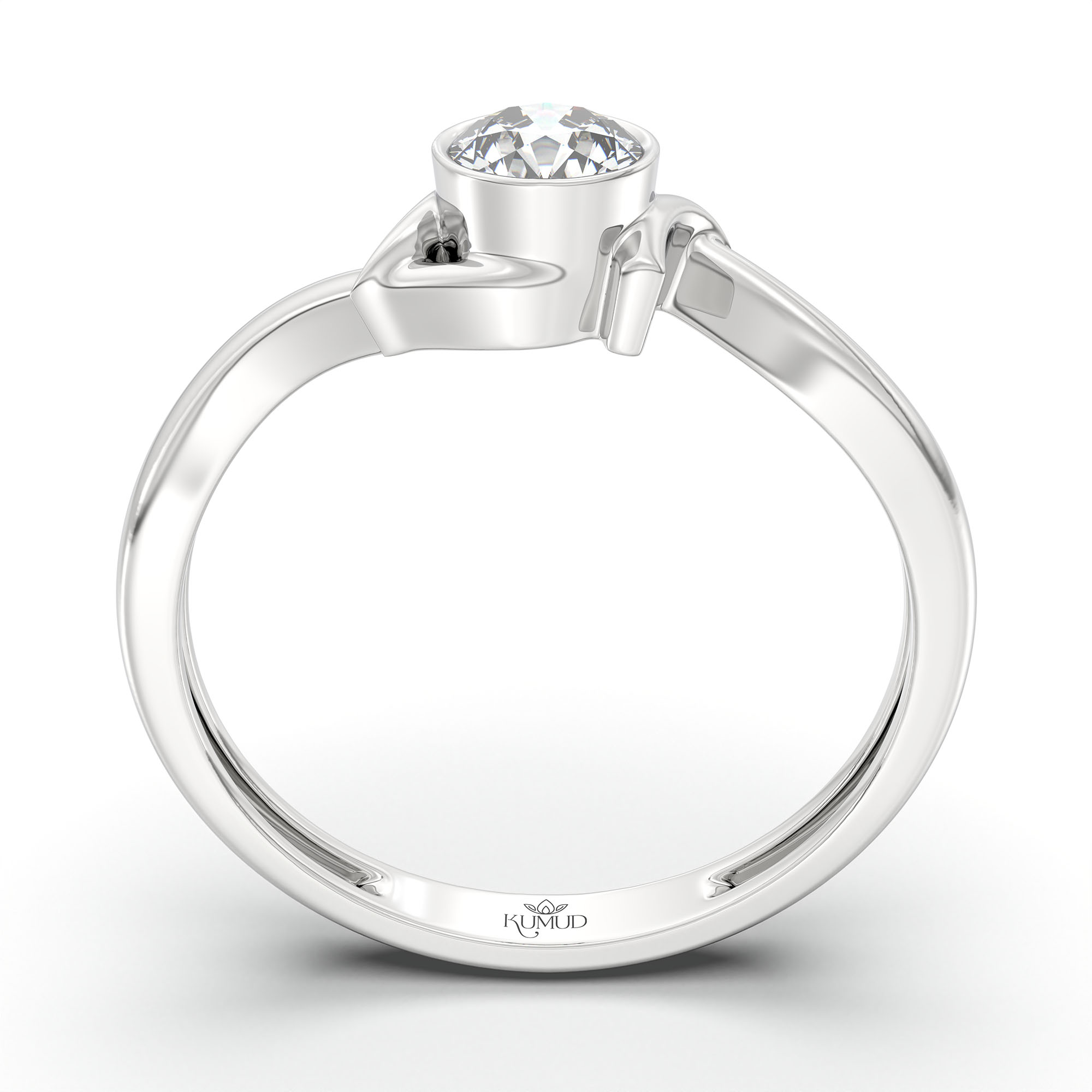 Lab-Grown Diamond Solitaire Ring for Women in 18K White Gold – 0.25 Ct Round, 3 g (Design K10-61-BBZAA) thumbnail