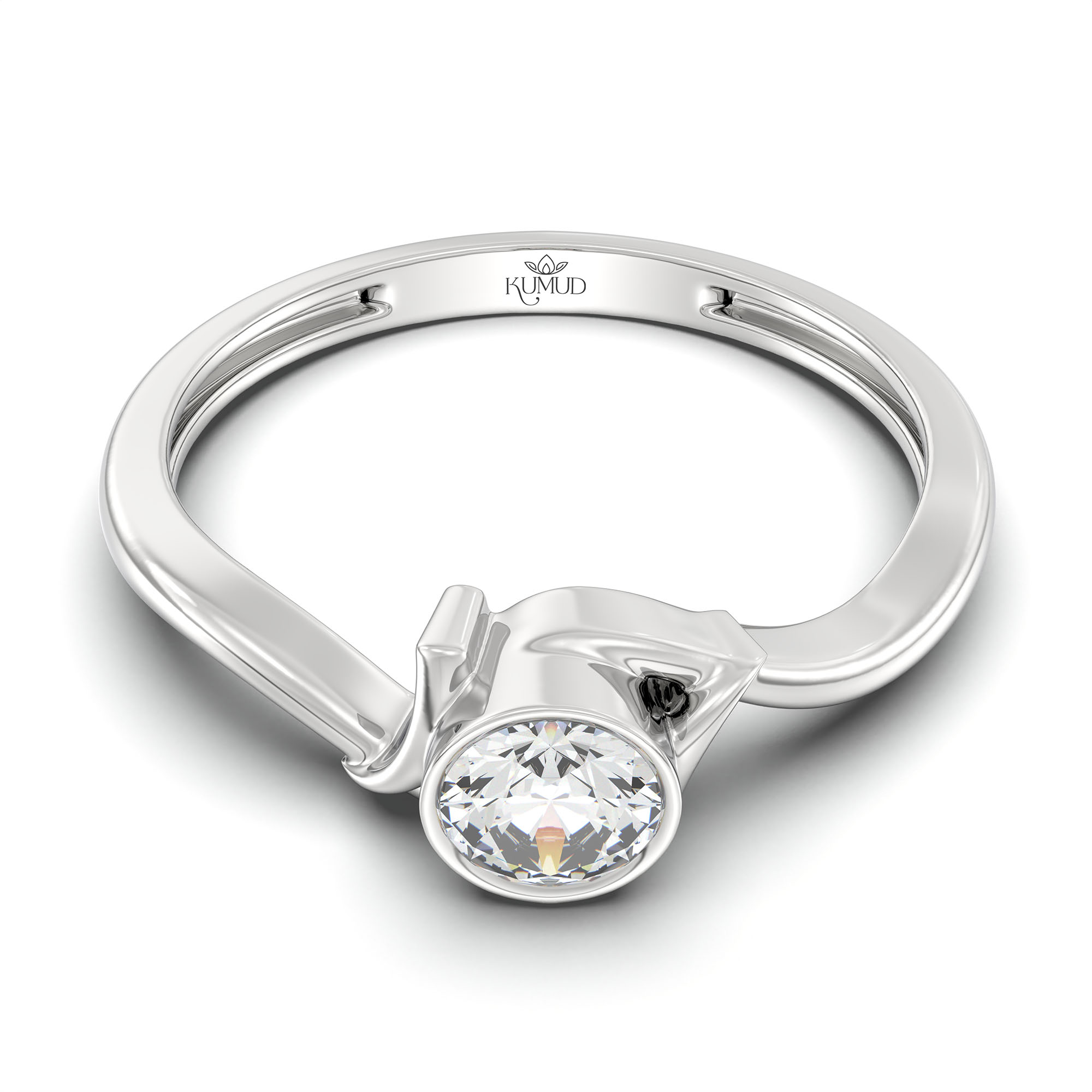 Lab-Grown Diamond Solitaire Ring for Women in 18K White Gold – 0.25 Ct Round, 3 g (Design K10-61-BBZAA) thumbnail