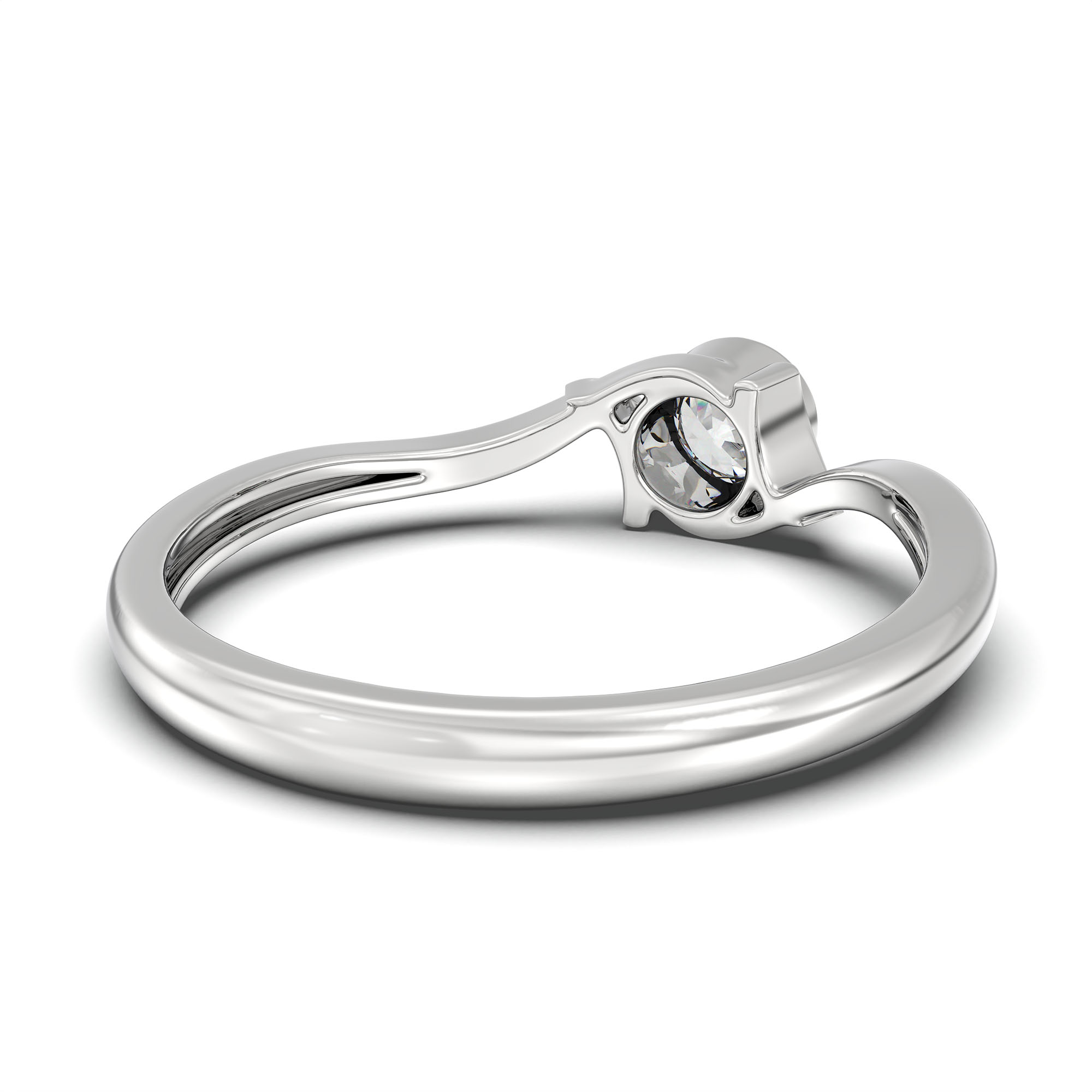 Lab-Grown Diamond Solitaire Ring for Women in 18K White Gold – 0.25 Ct Round, 3 g (Design K10-61-BBZAA) thumbnail