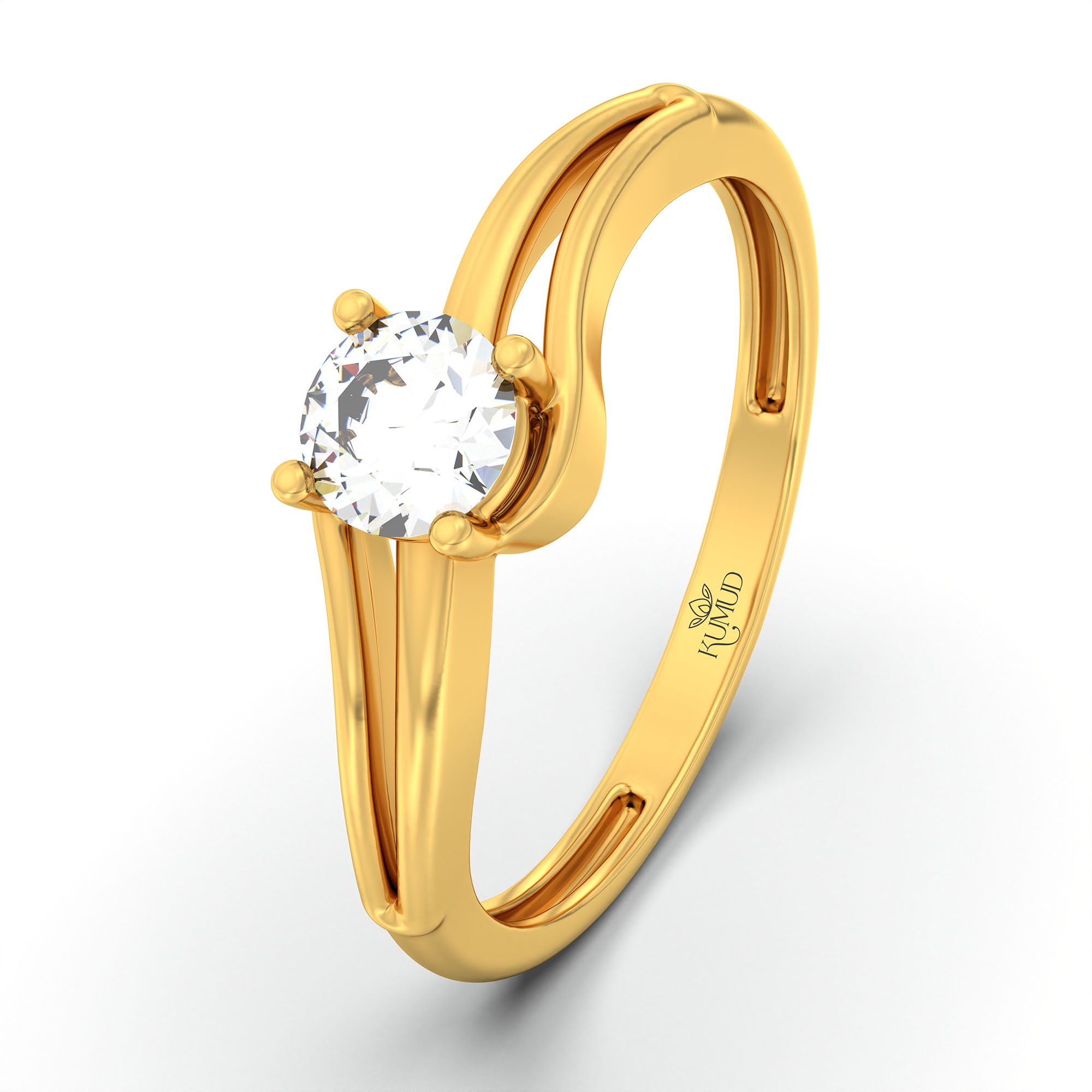 Lab-Grown Diamond Solitaire Ring for Women in 22K Yellow Gold – 0.25 Ct Round, 3 g (Design K10-62-APGAA) thumbnail