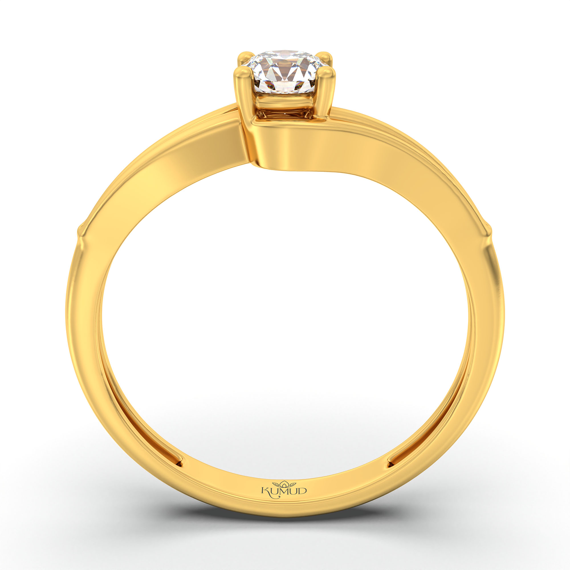Lab-Grown Diamond Solitaire Ring for Women in 22K Yellow Gold – 0.25 Ct Round, 3 g (Design K10-62-APGAA) thumbnail