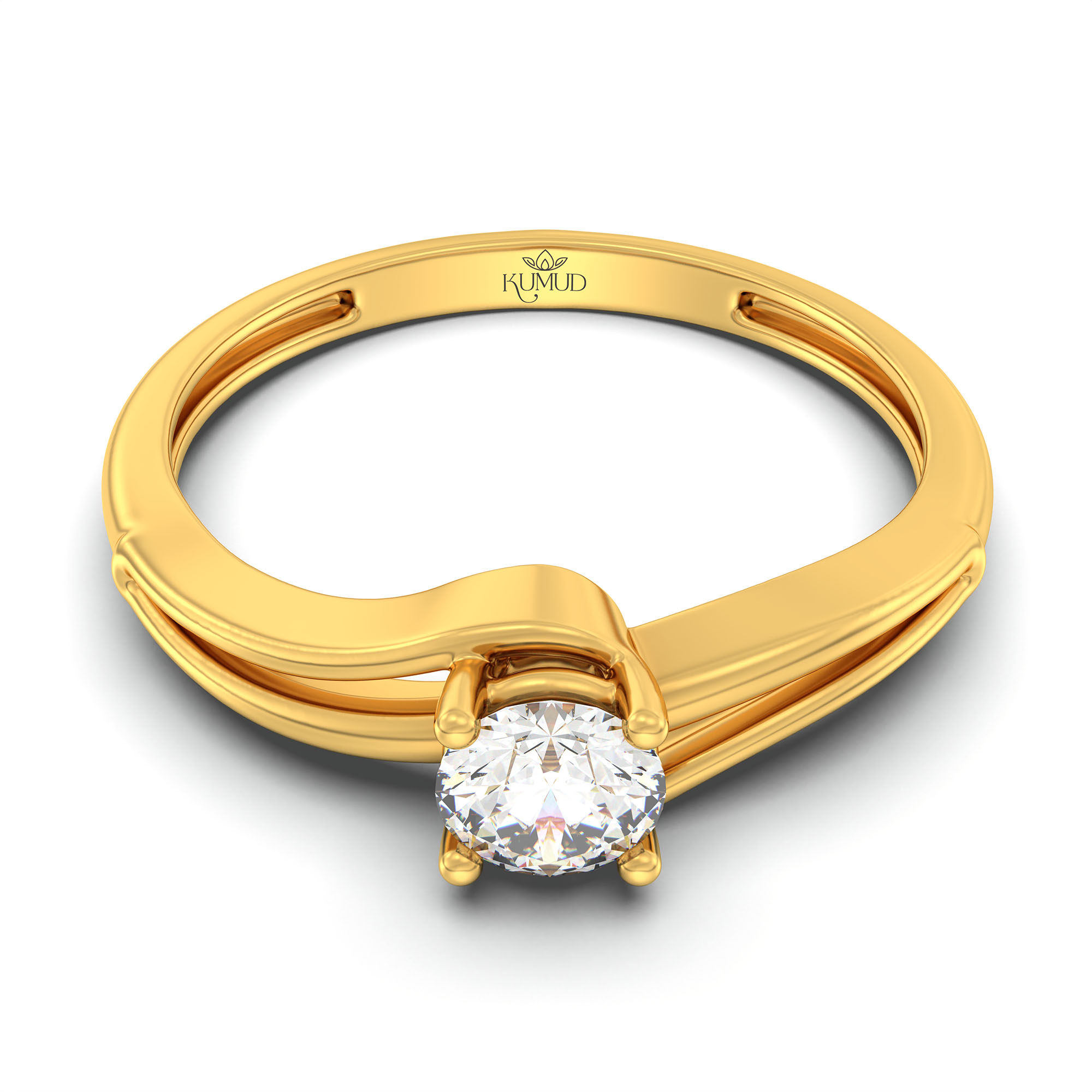 Lab-Grown Diamond Solitaire Ring for Women in 22K Yellow Gold – 0.25 Ct Round, 3 g (Design K10-62-APGAA) thumbnail