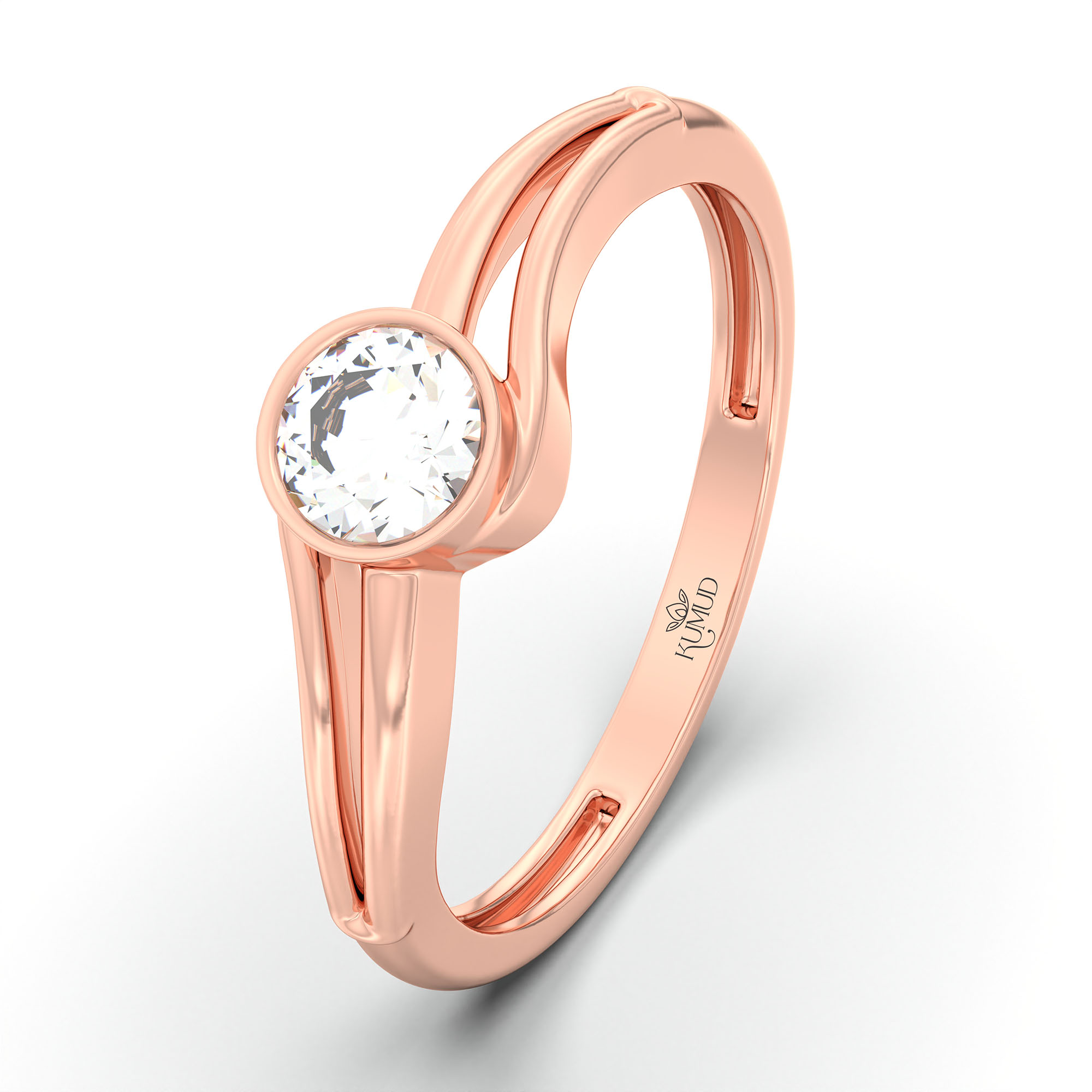 Lab-Grown Diamond Solitaire Ring for Women in 18K Rose Gold – 0.25 Ct Round, 3 g (Design K10-62-BBZAA) thumbnail